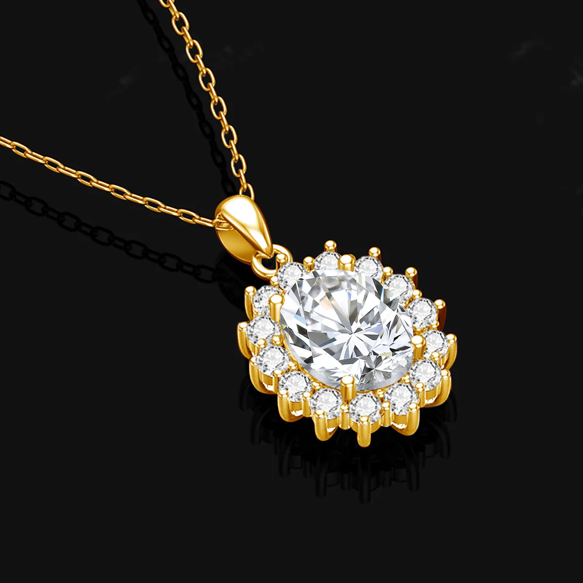 le Collier Infini Moissanite pendant (Yellow 14k Solid Gold) - Image 5