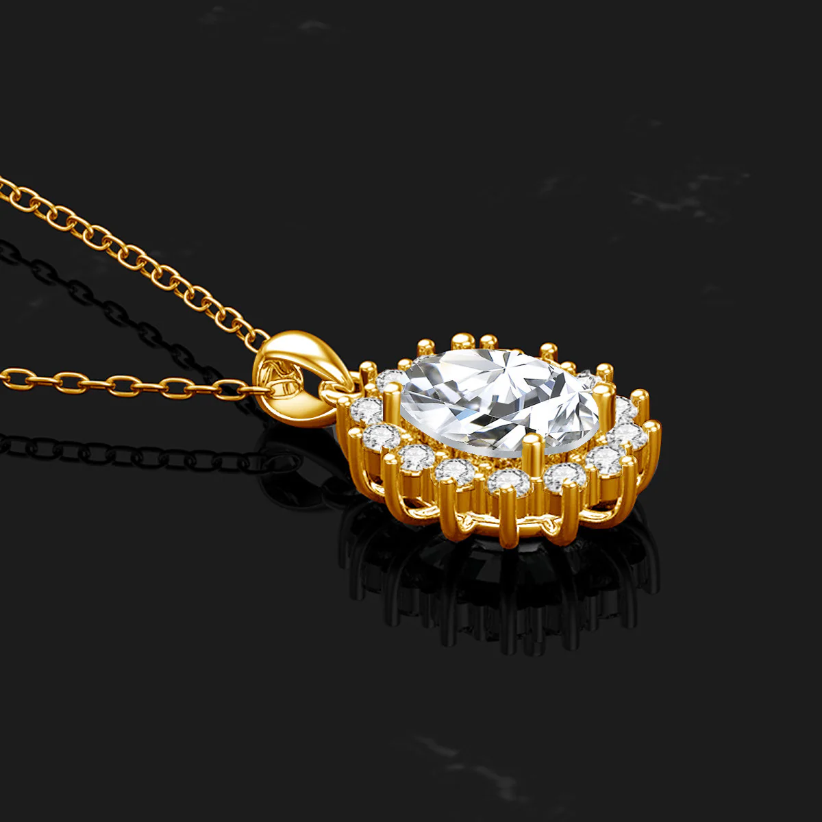le Collier Infini Moissanite pendant (Yellow 14k Solid Gold) - Image 6