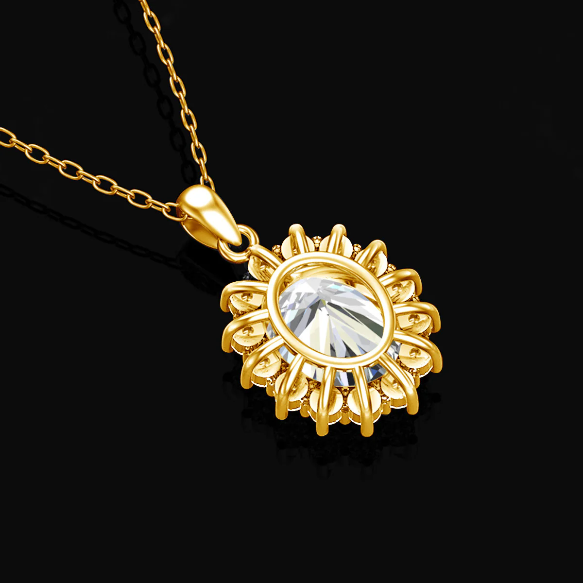 le Collier Infini Moissanite pendant (Yellow 14k Solid Gold) - Image 7