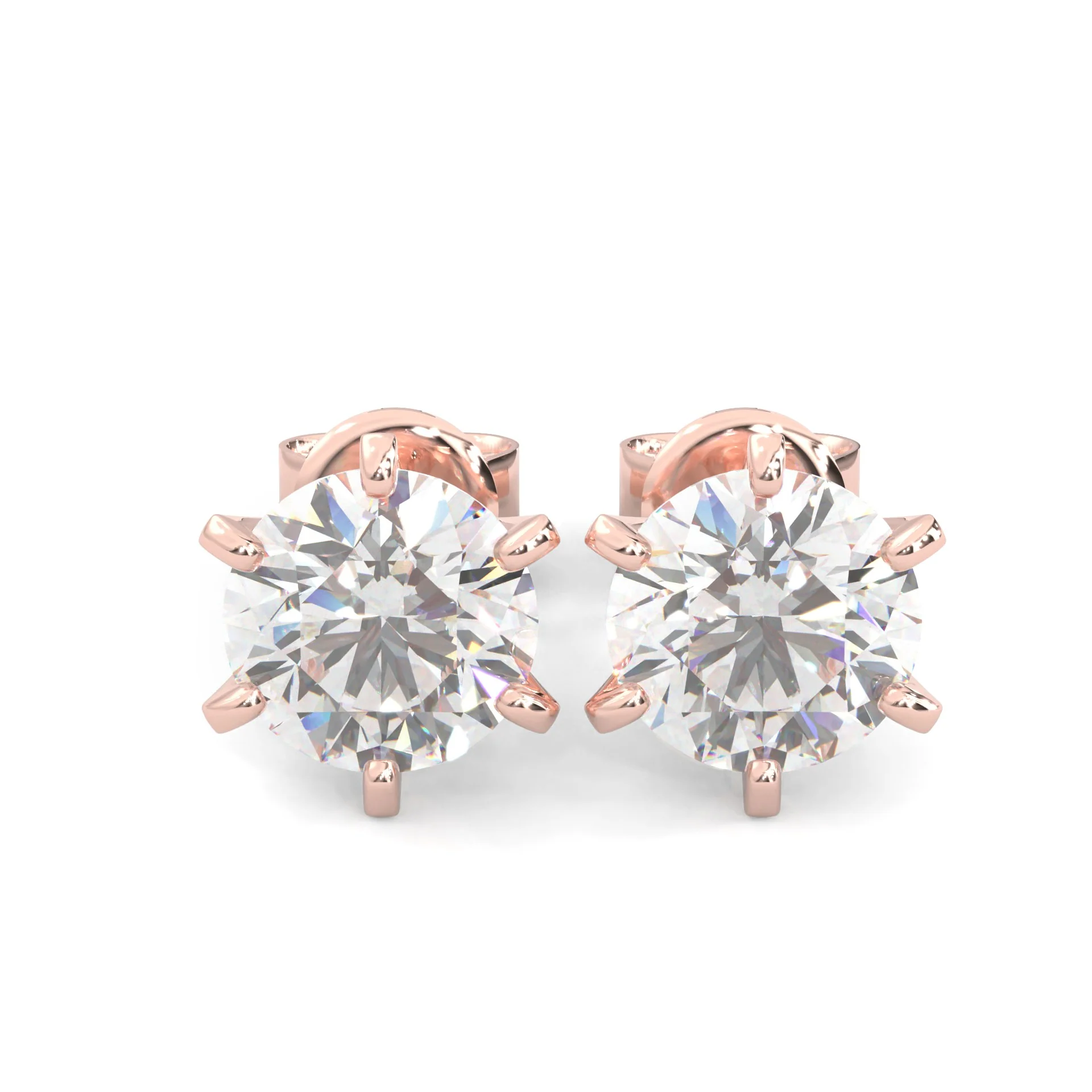 Moissanite Stud Earring - 1.0 TCW - 14k Solid Rose Gold