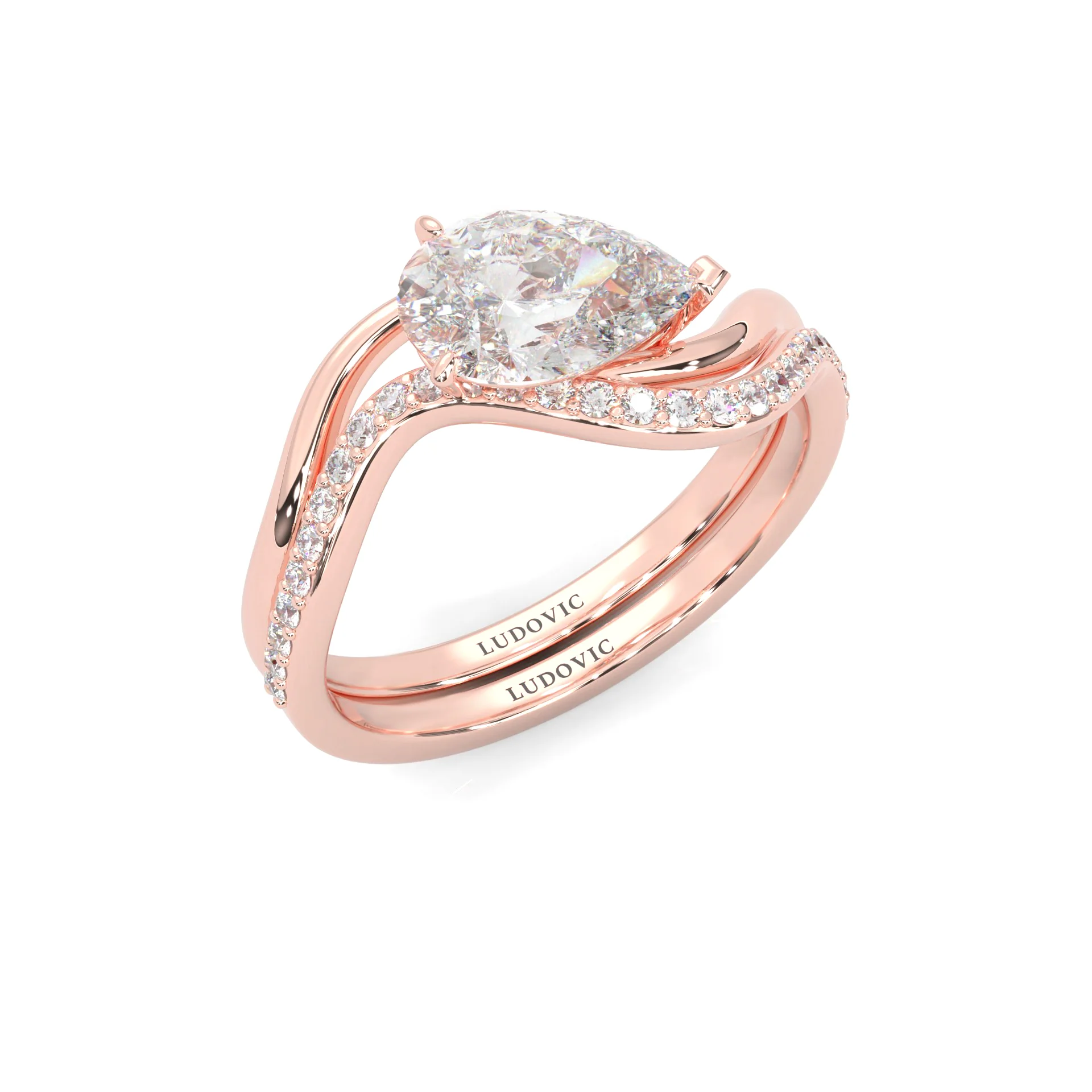 Serene Twist Moissanite Wedding Set (14k Solid Rose Gold) - Image 5