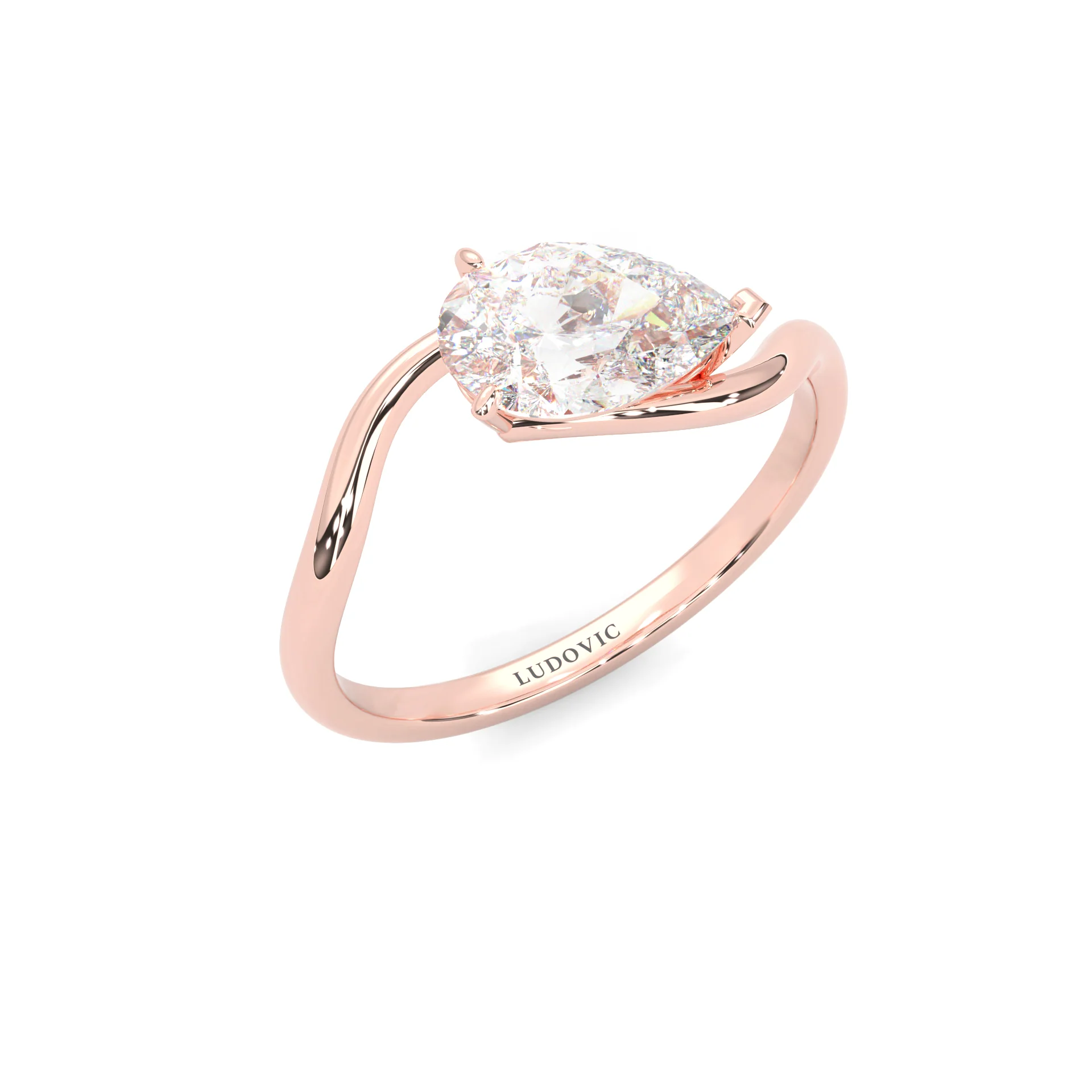 Serene Twist Moissanite Wedding Set (14k Solid Rose Gold) - Image 7