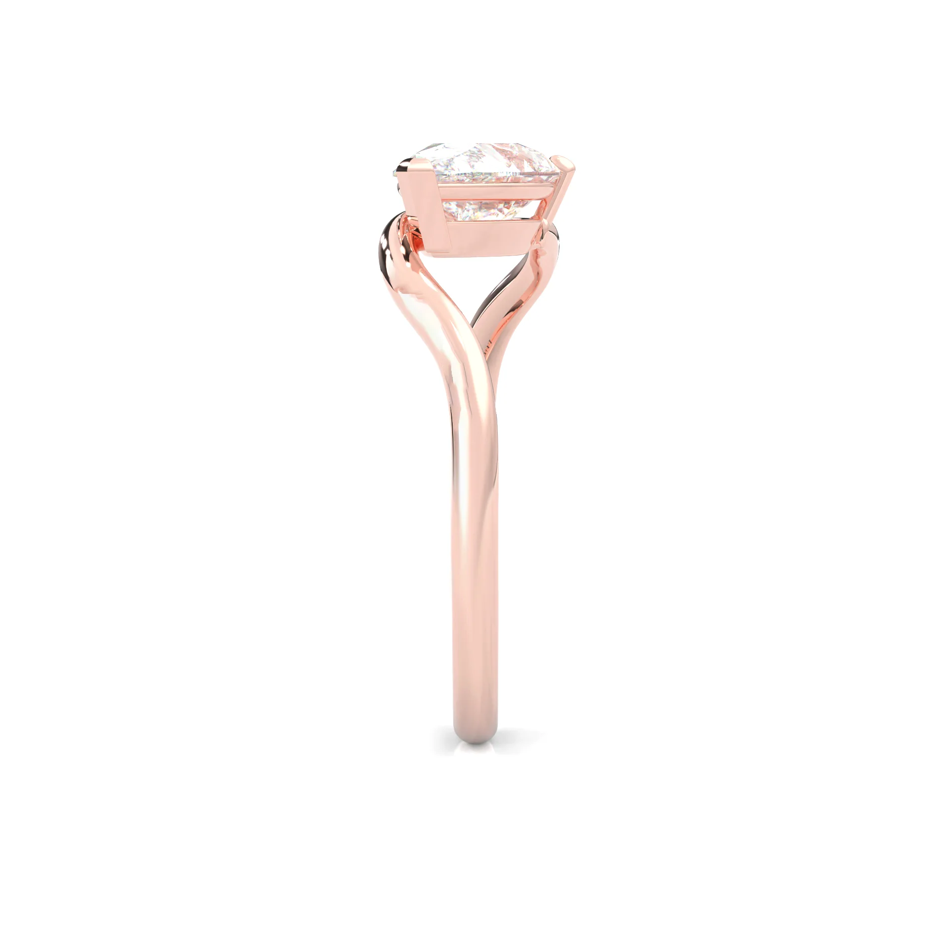 Serene Twist Moissanite Wedding Set (14k Solid Rose Gold) - Image 8