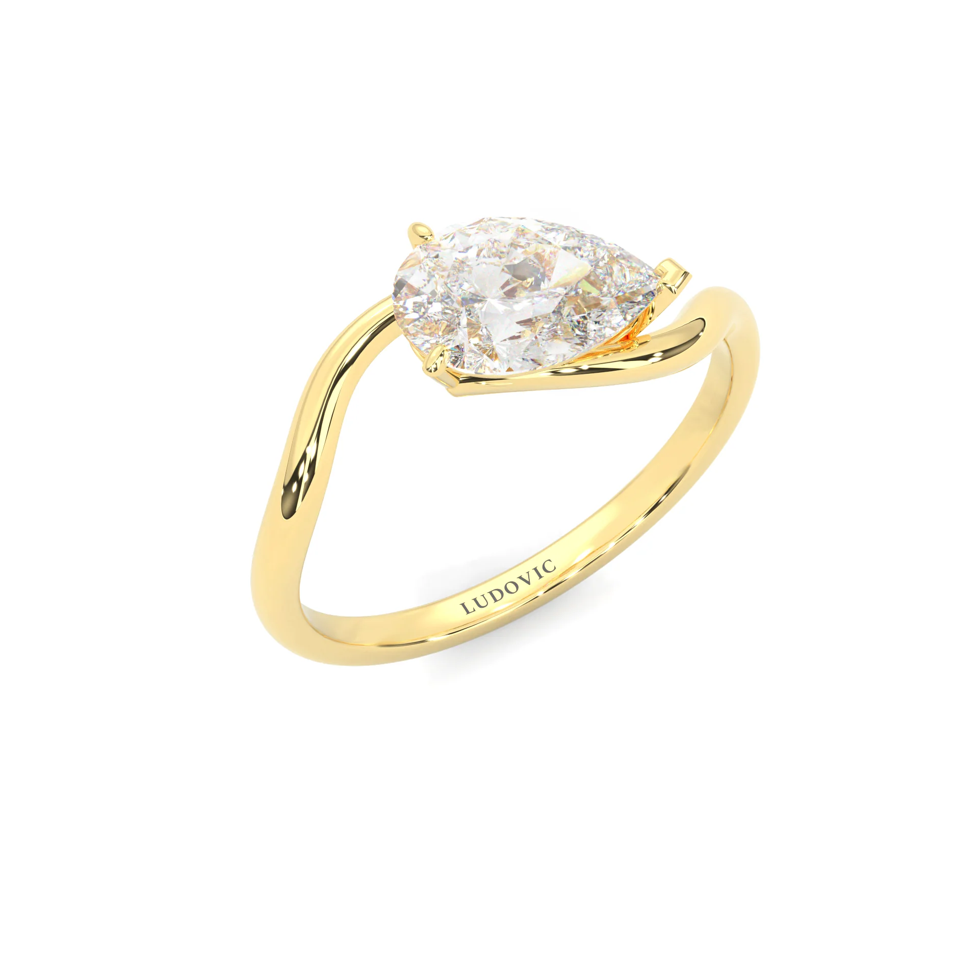Serene Twist Moissanite Wedding Set (14k Solid Yellow Gold) - Image 7