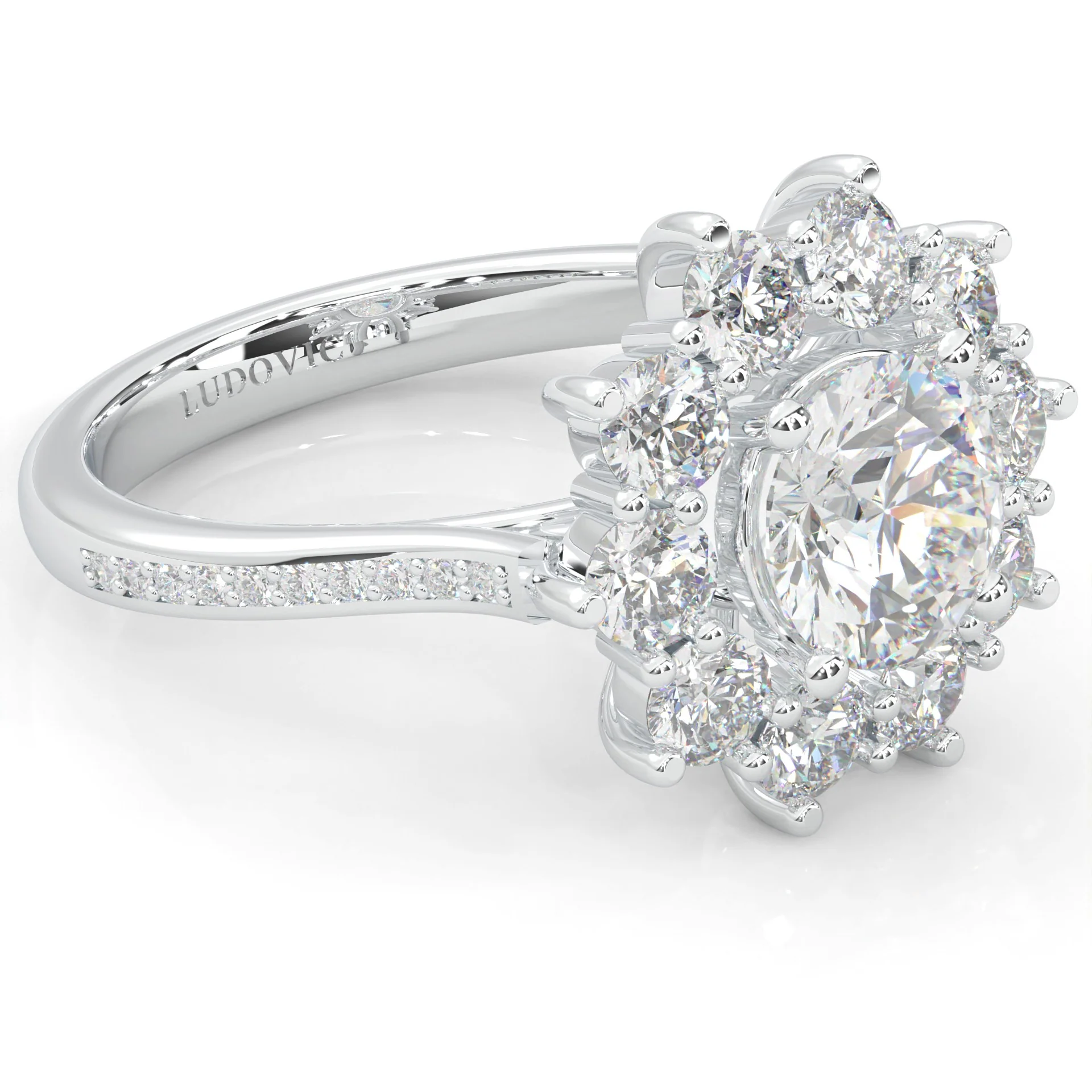 Passion Flower Engagement Ring (14k Solid Gold) - Image 2