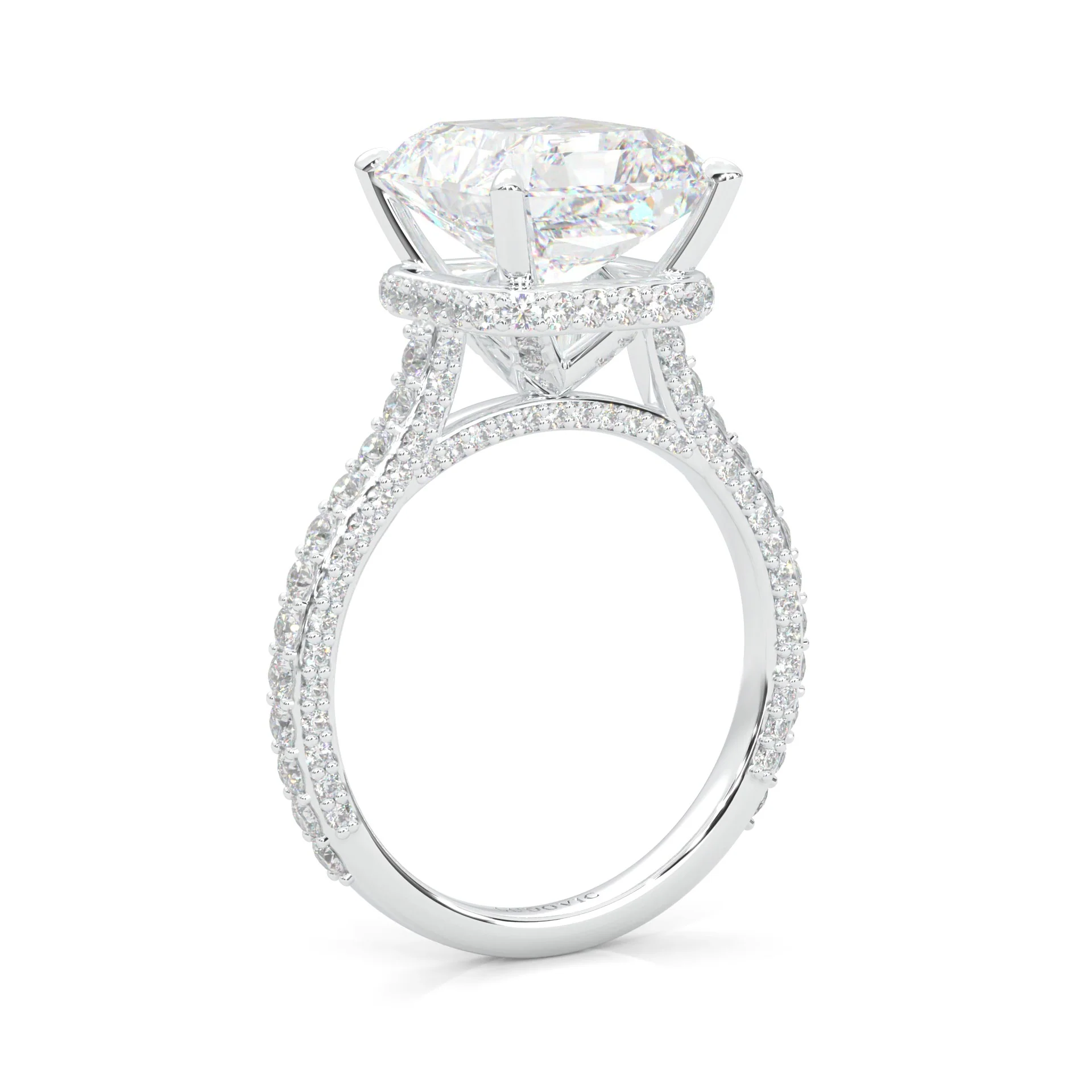 Starlight Halo Moissanite Engagement Ring (14k Solid Gold) - Image 5