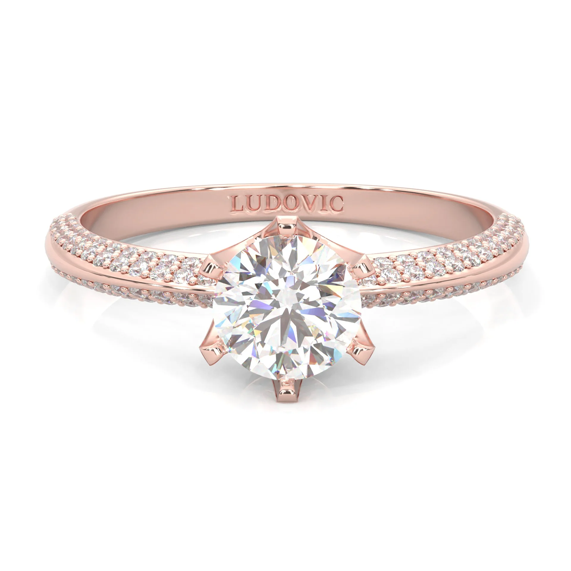 Sunny Ludovic Moissanite Ring ( Rose Gold 14K )