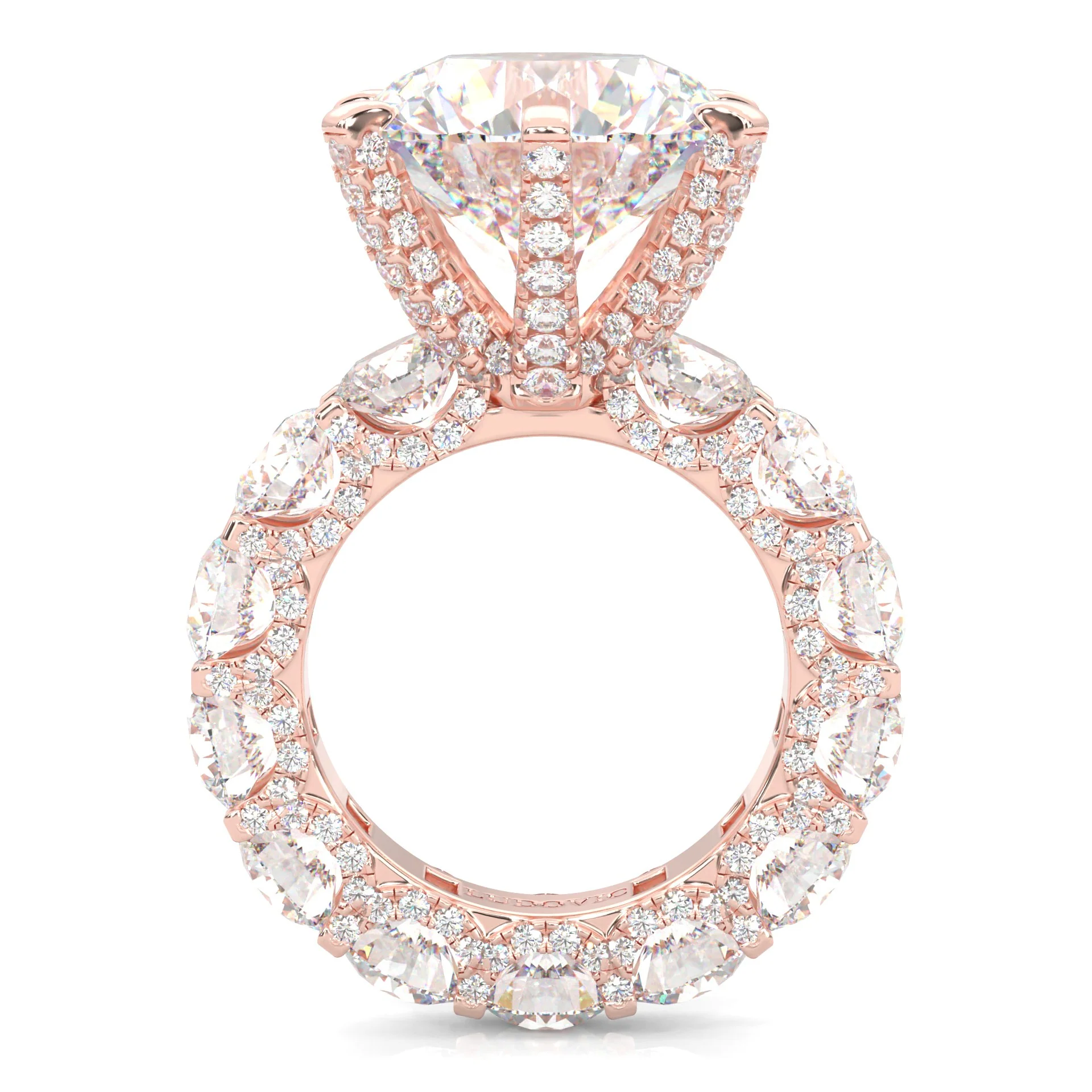 Supernova II - Ludovic Moissanite Ring (10-Carat Main Stone) ( Rose Gold 14K ) - Image 6