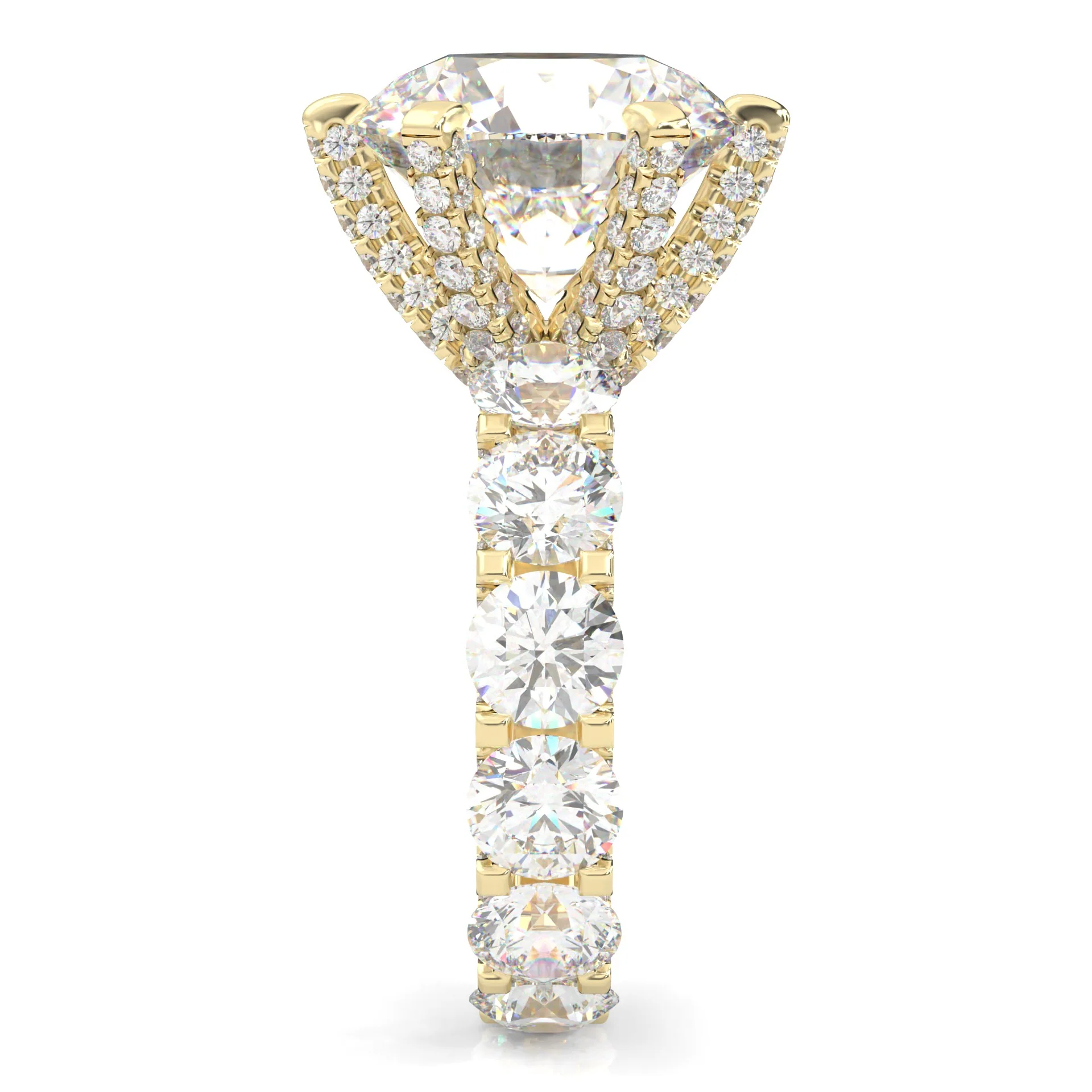 Supernova II - Ludovic Moissanite Ring (10-Carat Main Stone) ( Yellow Gold ) - Image 3