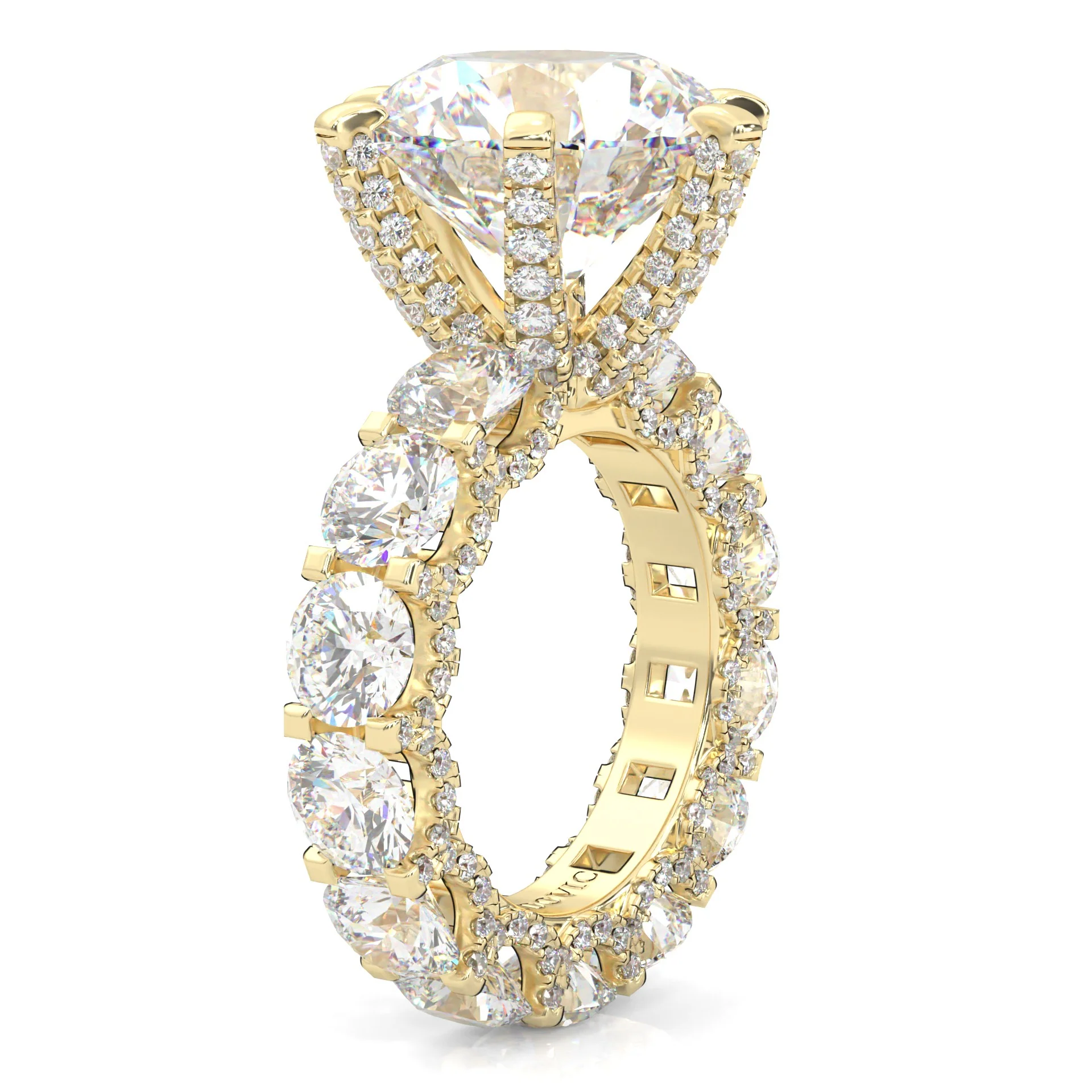 Supernova II - Ludovic Moissanite Ring (10-Carat Main Stone) ( Yellow Gold ) - Image 4