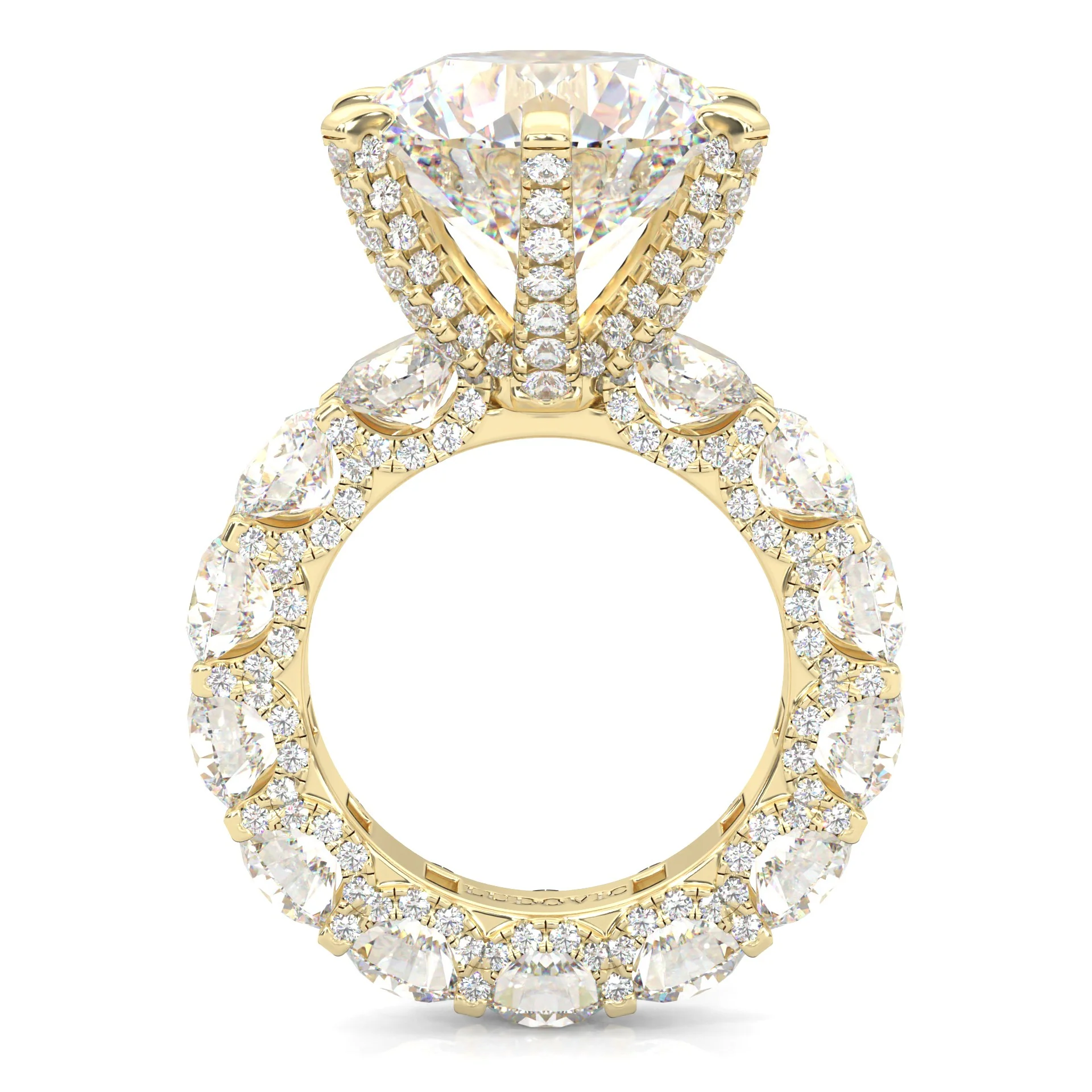 Supernova II - Ludovic Moissanite Ring (10-Carat Main Stone) ( Yellow Gold ) - Image 5