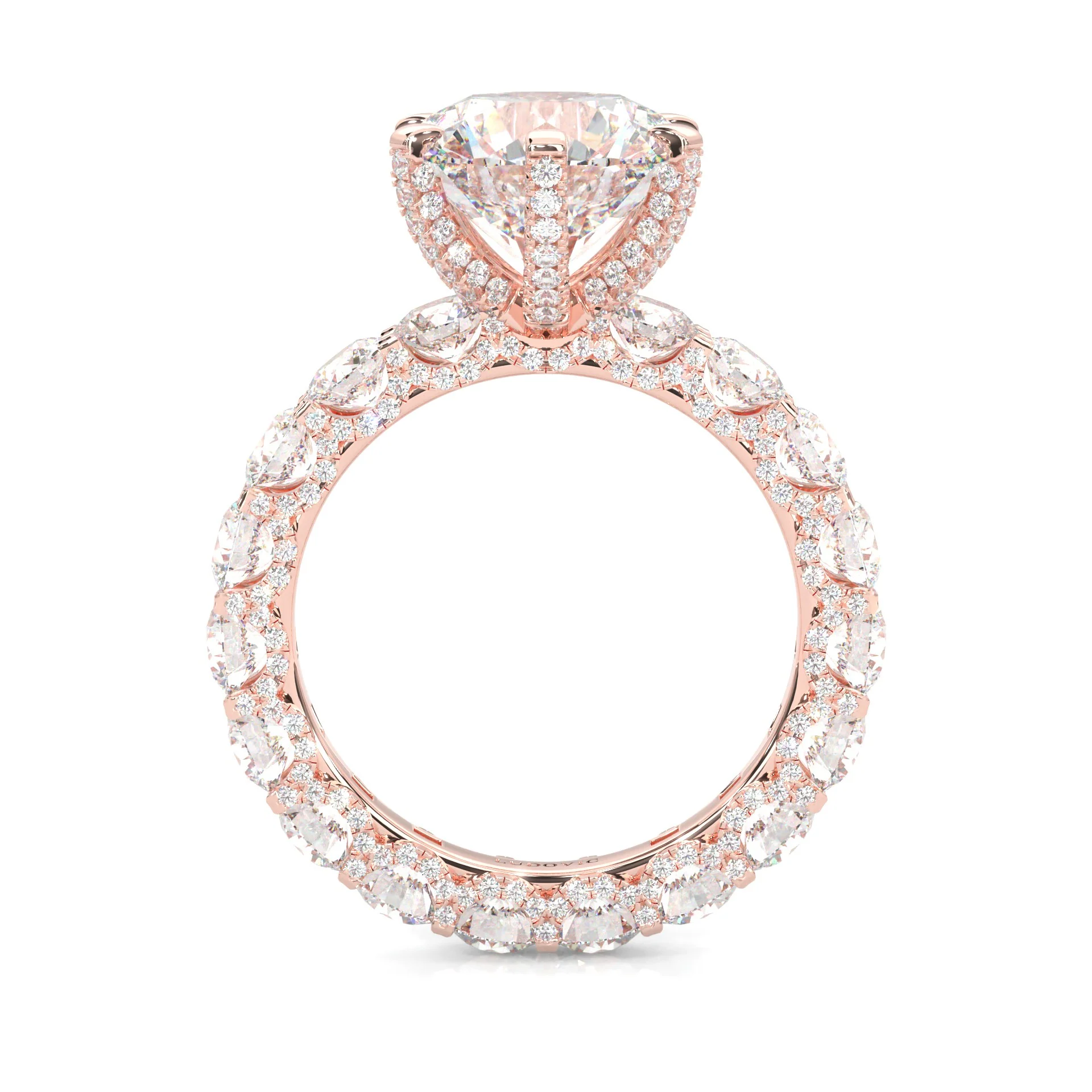 Supernova II - Ludovic Moissanite Ring (5-Carat Main Stone)  (Rose Gold 14K ) - Image 4