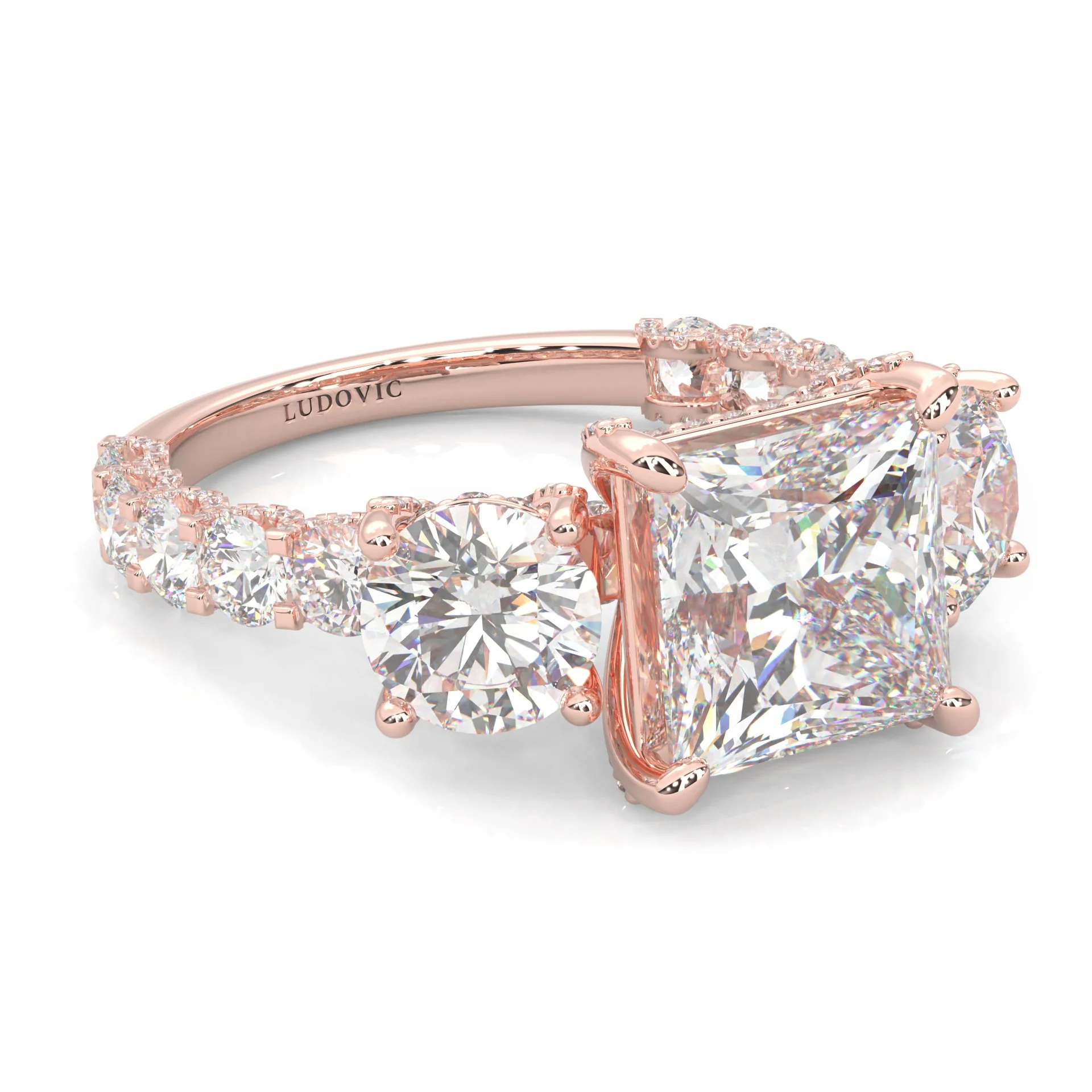 Supernova III - Ludovic Moissanite Ring (Rose 14k Solid Gold) - Image 3