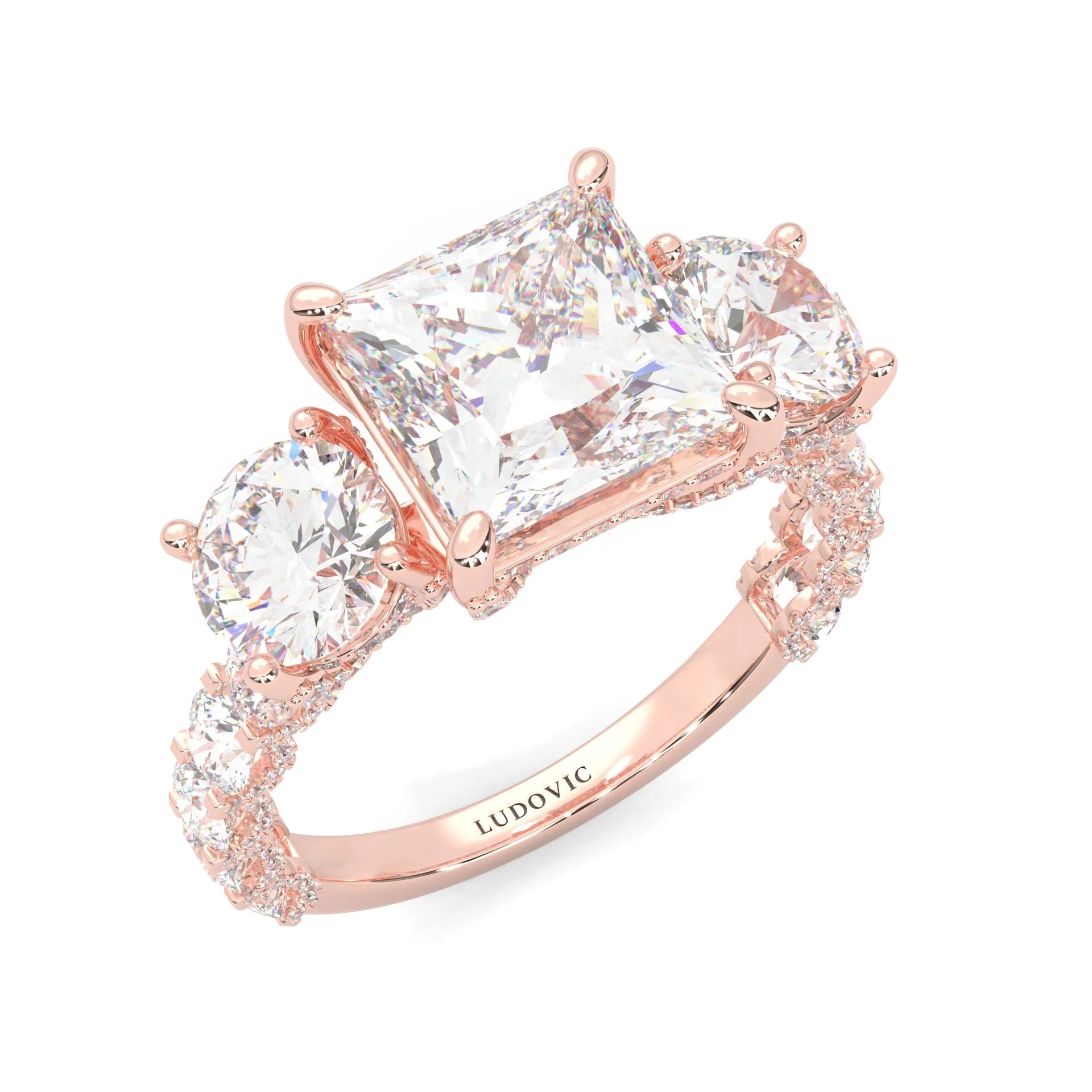 Supernova III - Ludovic Moissanite Ring (Rose 14k Solid Gold) - Image 7