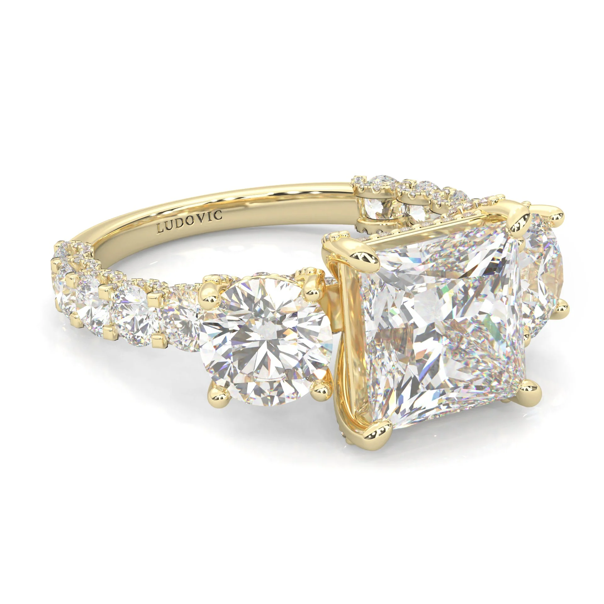 Supernova III - Ludovic Moissanite Ring (Yellow 14k Solid Gold) - Image 3