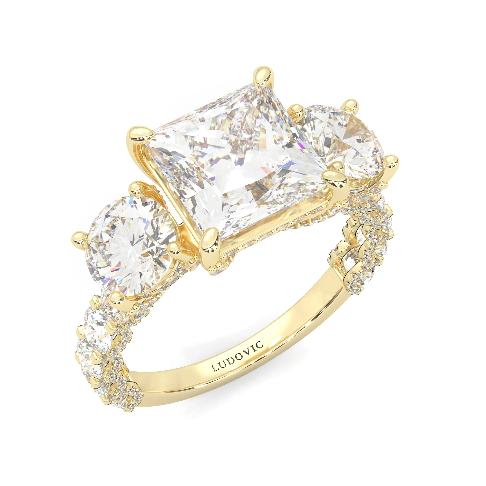 Supernova III - Ludovic Moissanite Ring (Yellow 14k Solid Gold) - Image 7