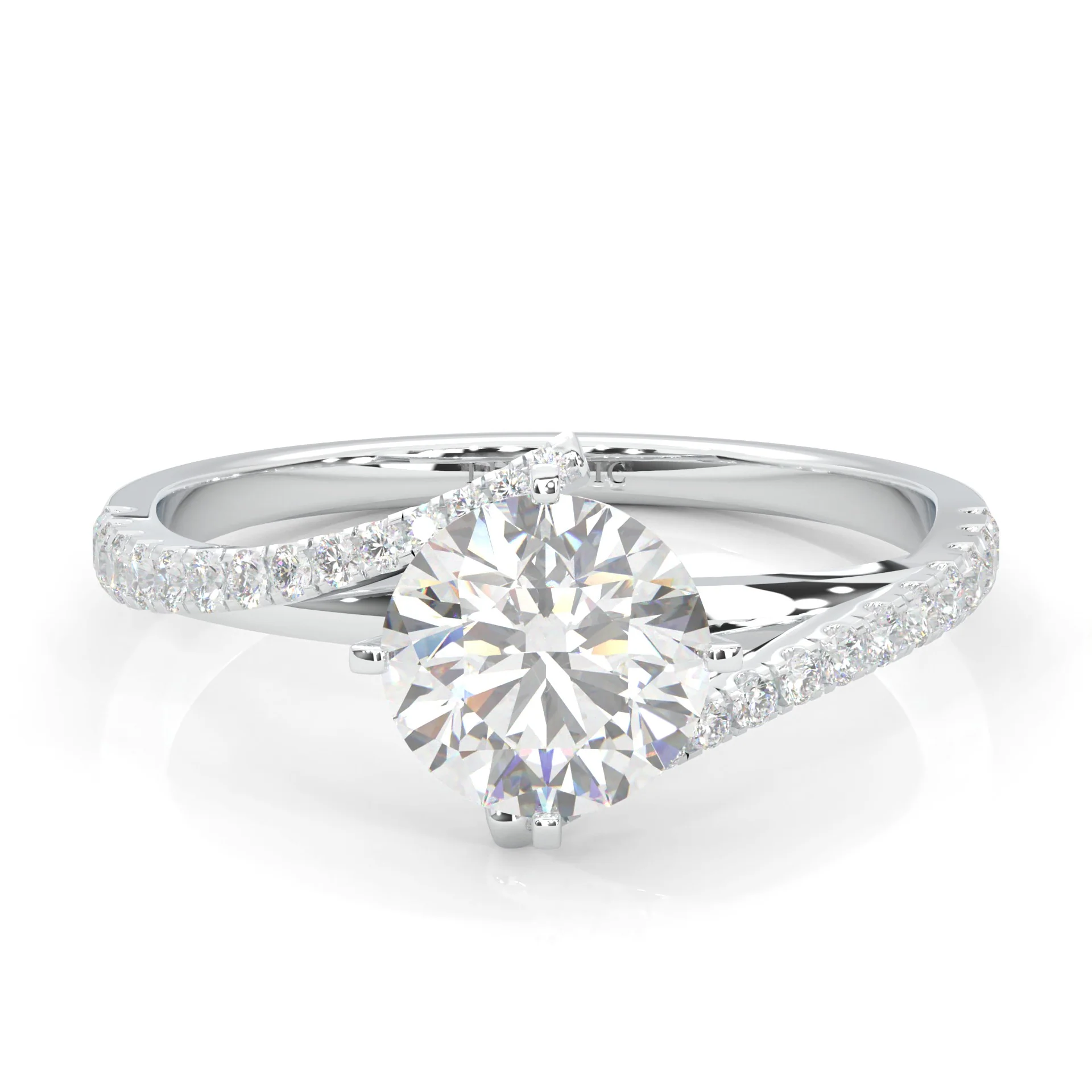 Luna Arc Moissanite Engagement Ring (14k Solid Gold)