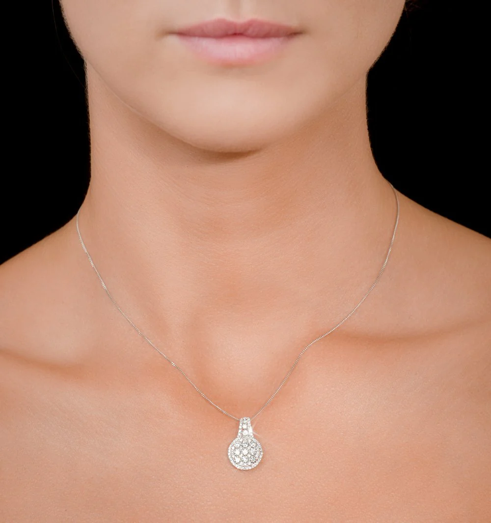 The Agate Breath Moissanite Necklace (14k Solid Gold) tw 1.8 ct - Image 2