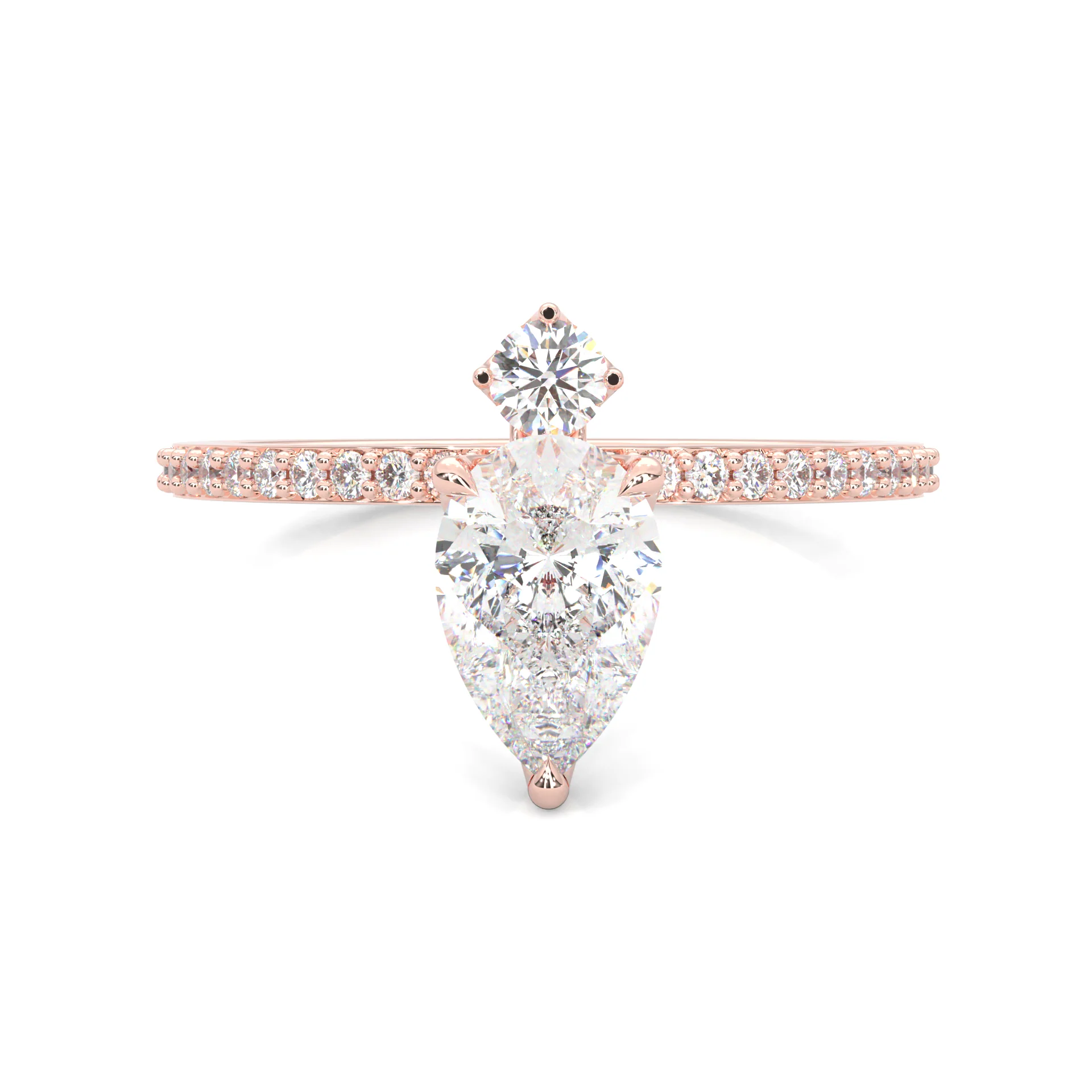 The Amber Balance Moissainte Engagement ring ( Rose Gold 14K )