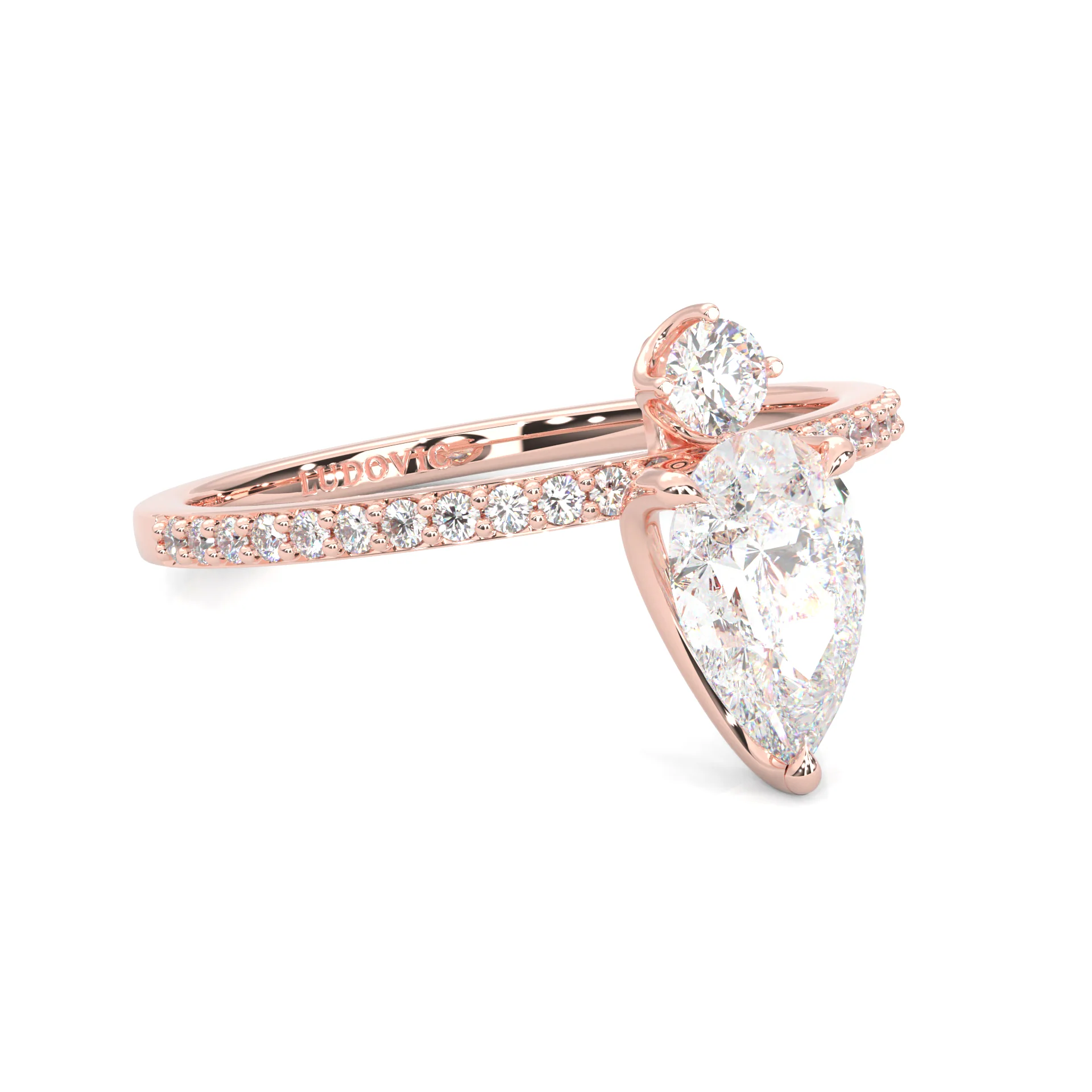The Amber Balance Moissainte Engagement ring ( Rose Gold 14K ) - Image 3