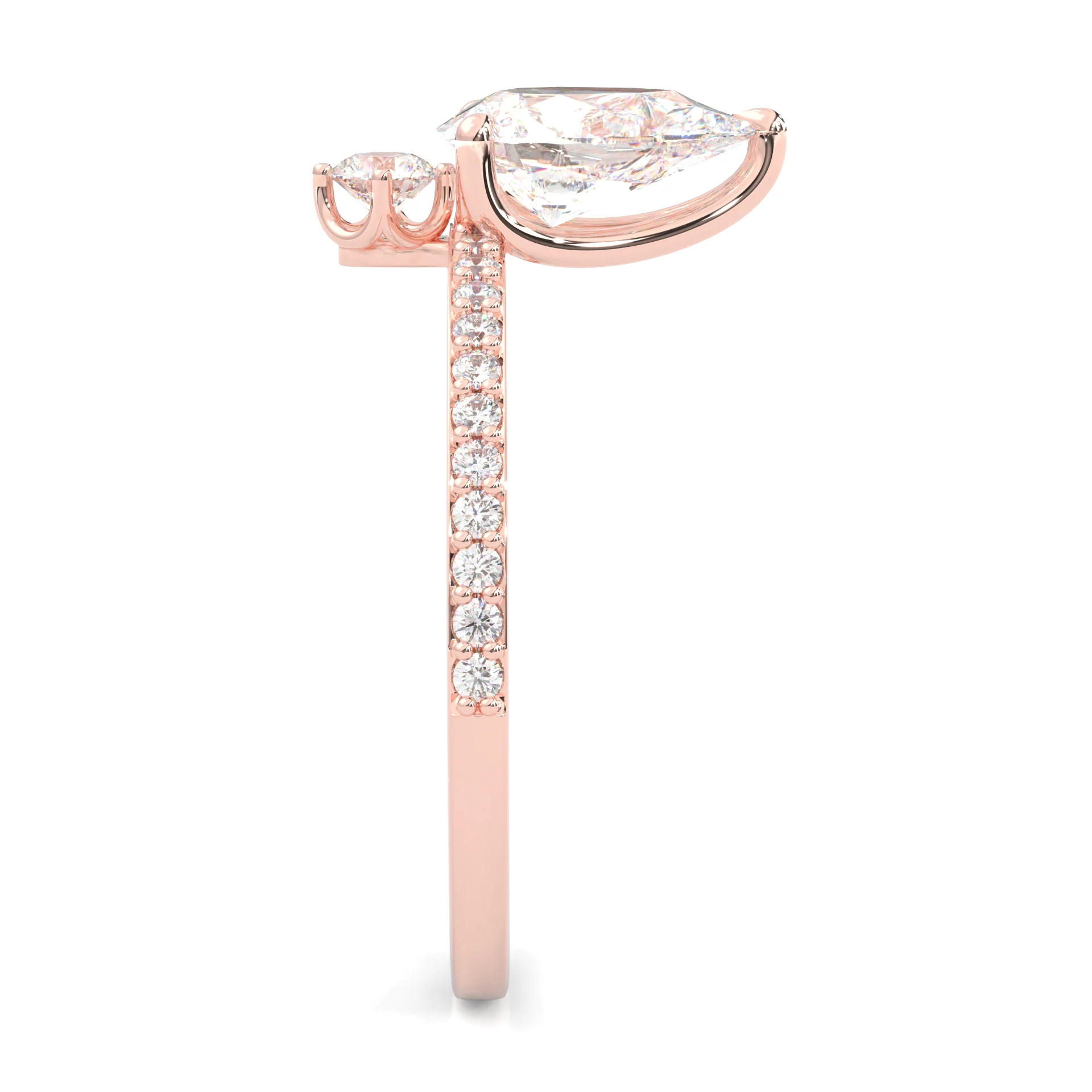 The Amber Balance Moissainte Engagement ring ( Rose Gold 14K ) - Image 4