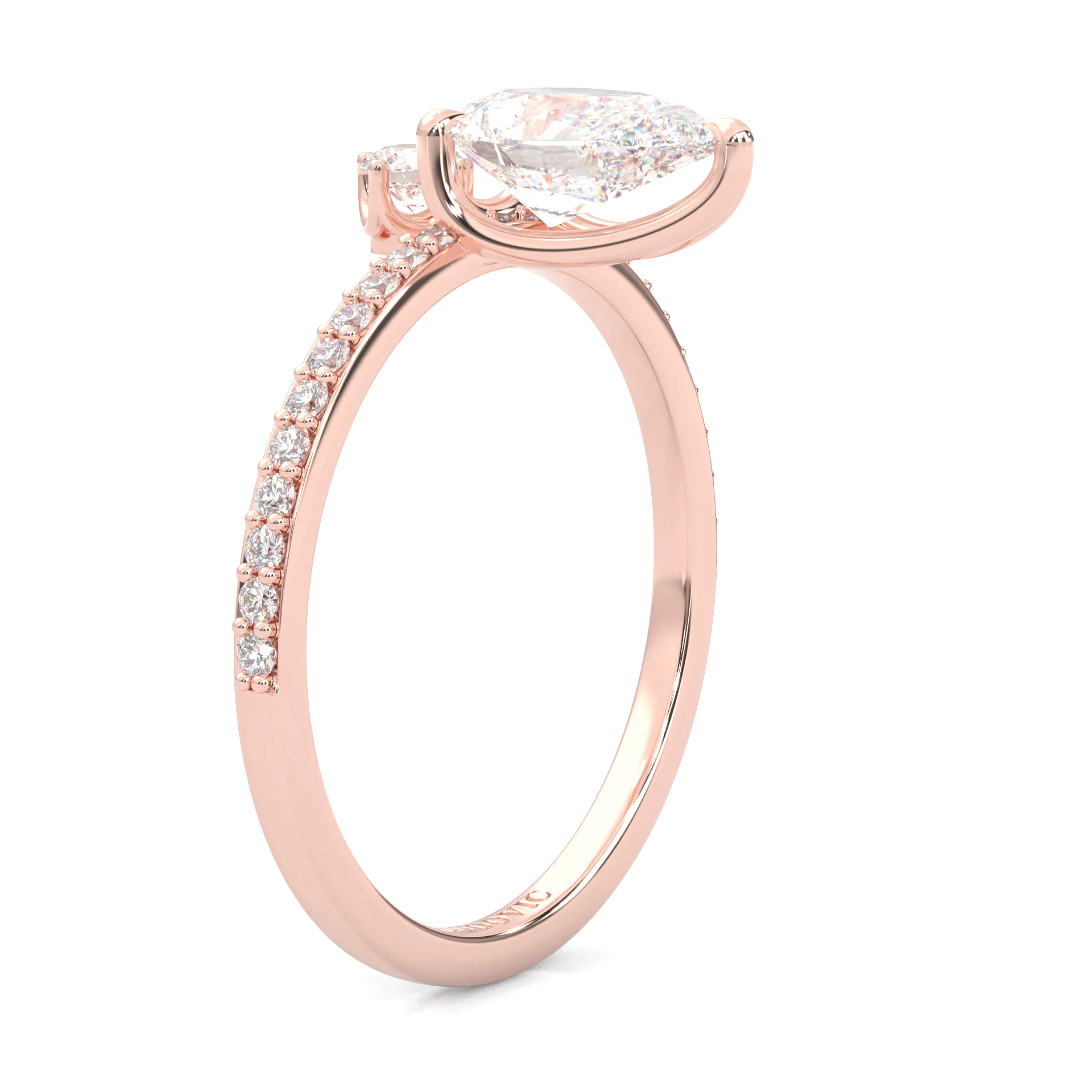 The Amber Balance Moissainte Engagement ring ( Rose Gold 14K ) - Image 5