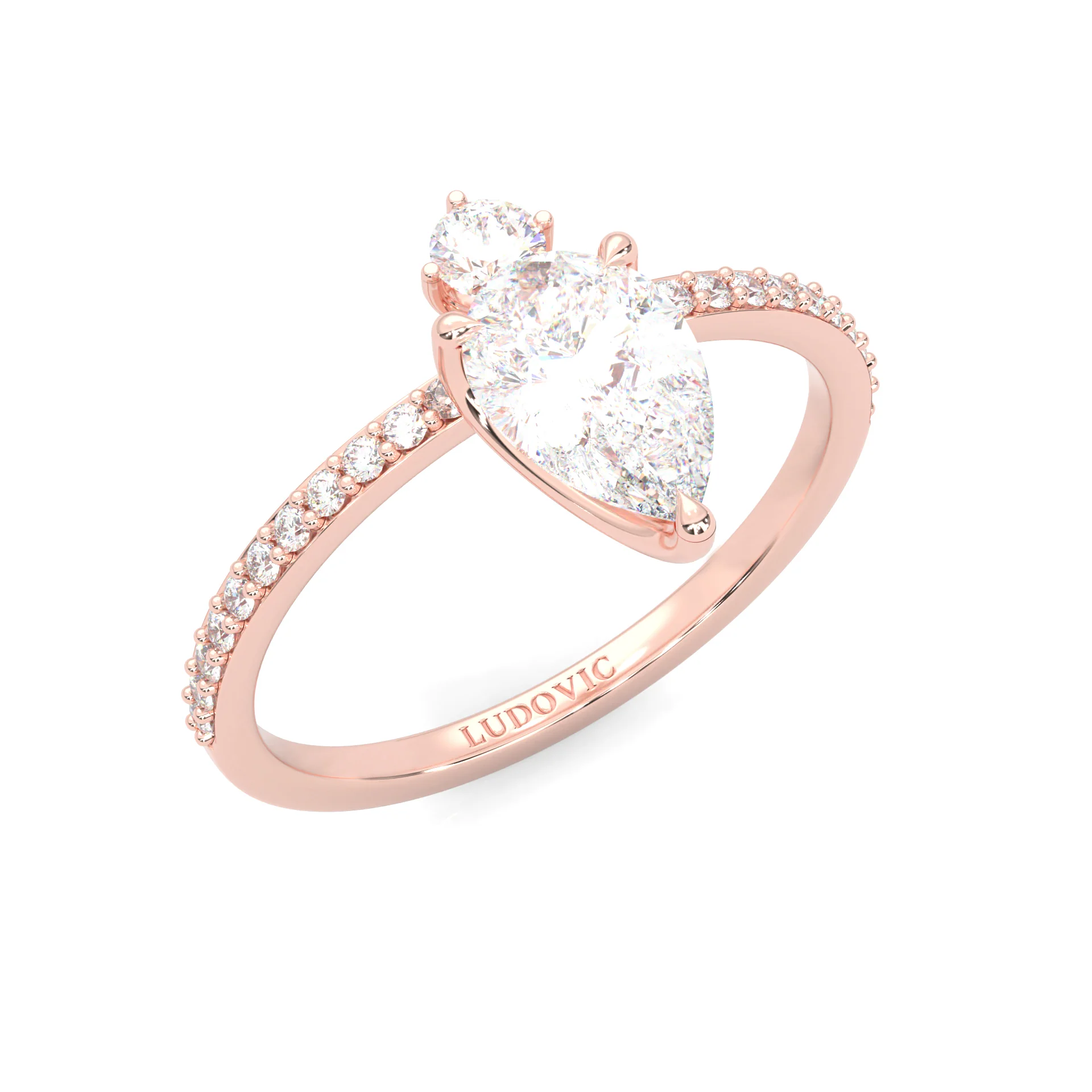 The Amber Balance Moissainte Engagement ring ( Rose Gold 14K ) - Image 7