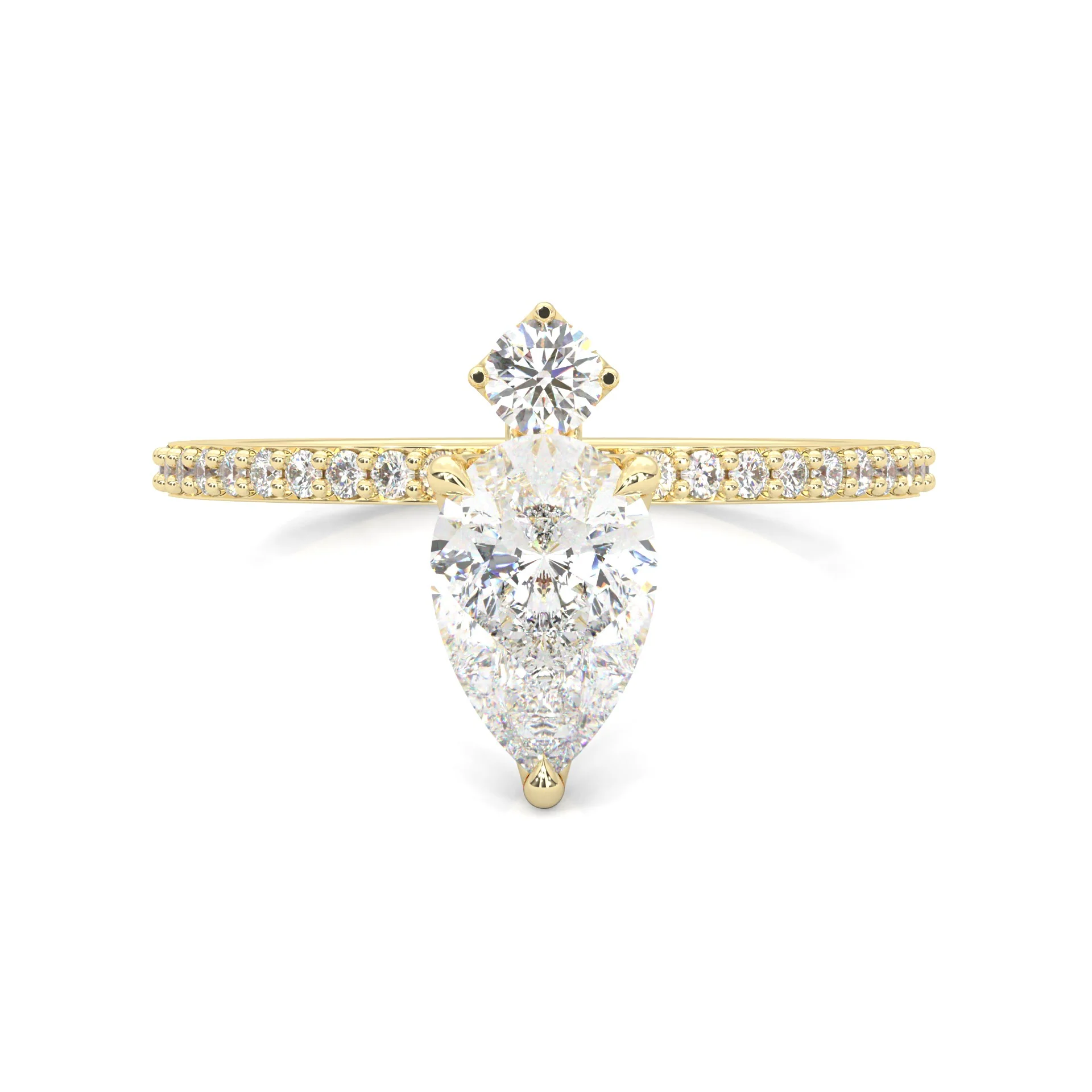 The Amber Balance Moissainte Engagement ring ( Yellow Gold 14K )