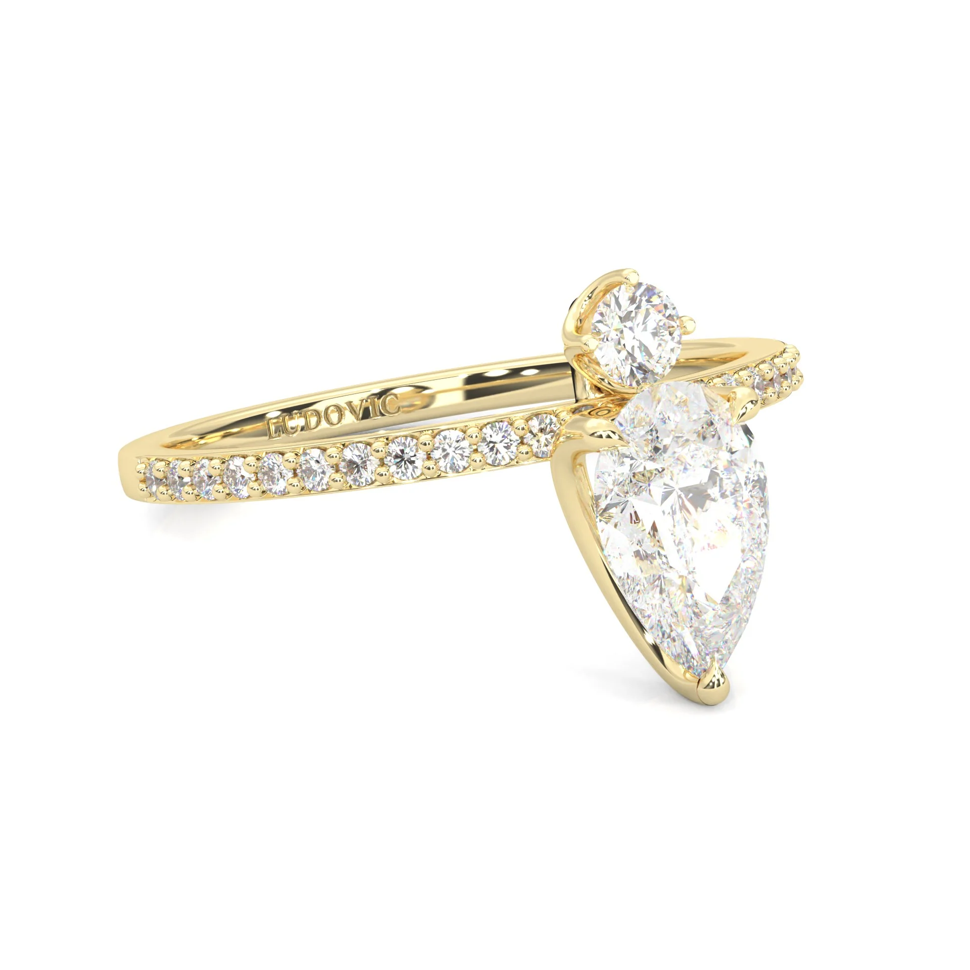 The Amber Balance Moissainte Engagement ring ( Yellow Gold 14K ) - Image 2
