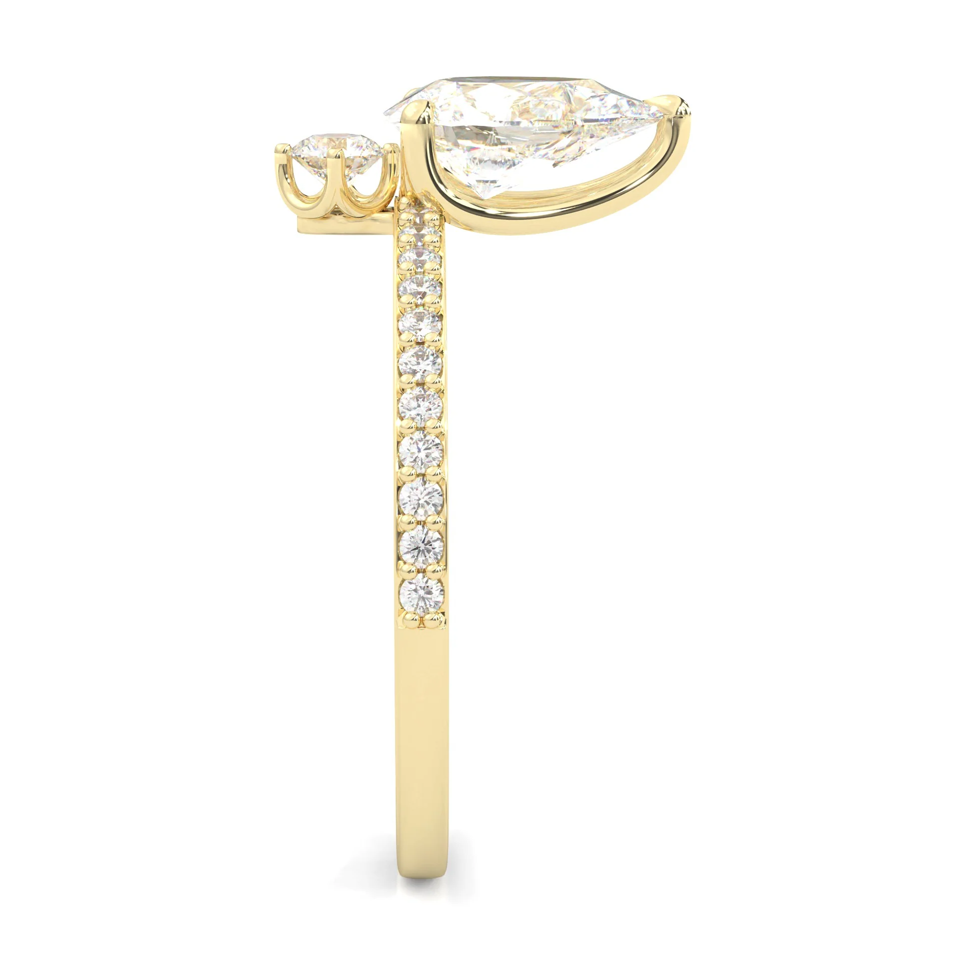 The Amber Balance Moissainte Engagement ring ( Yellow Gold 14K ) - Image 3
