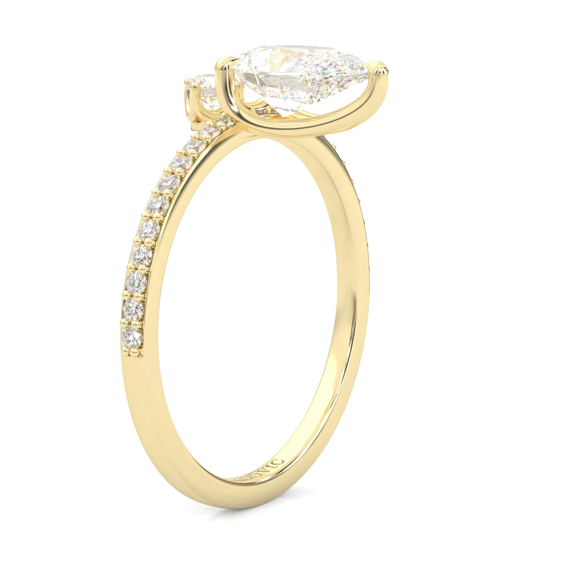 The Amber Balance Moissainte Engagement ring ( Yellow Gold 14K ) - Image 4