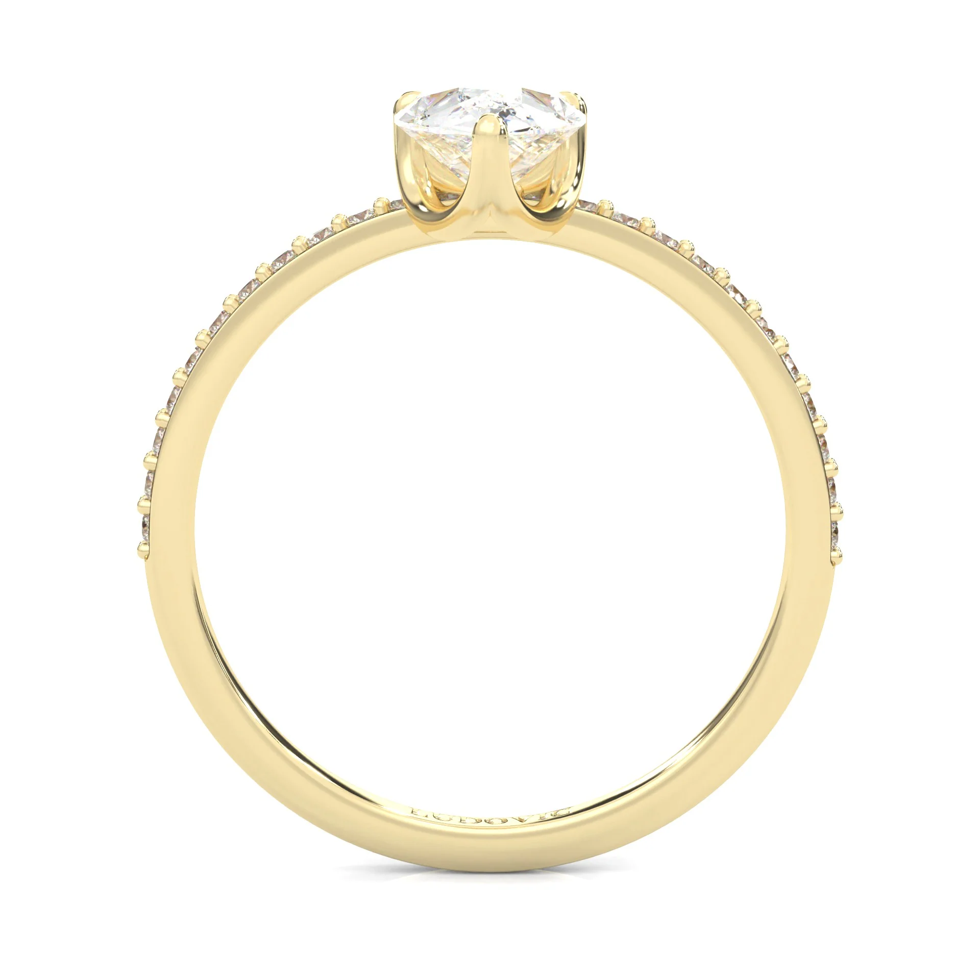 The Amber Balance Moissainte Engagement ring ( Yellow Gold 14K ) - Image 5