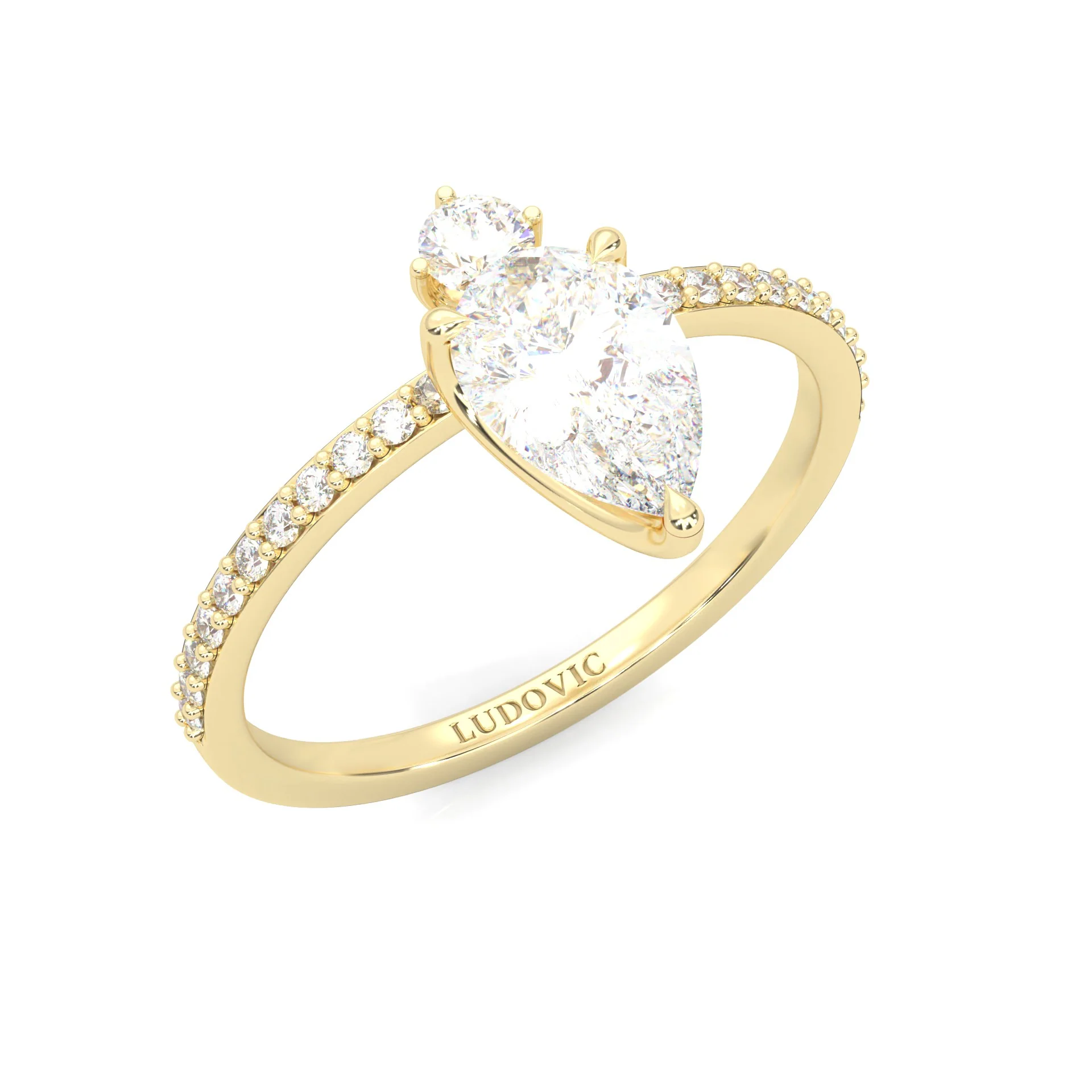 The Amber Balance Moissainte Engagement ring ( Yellow Gold 14K ) - Image 6