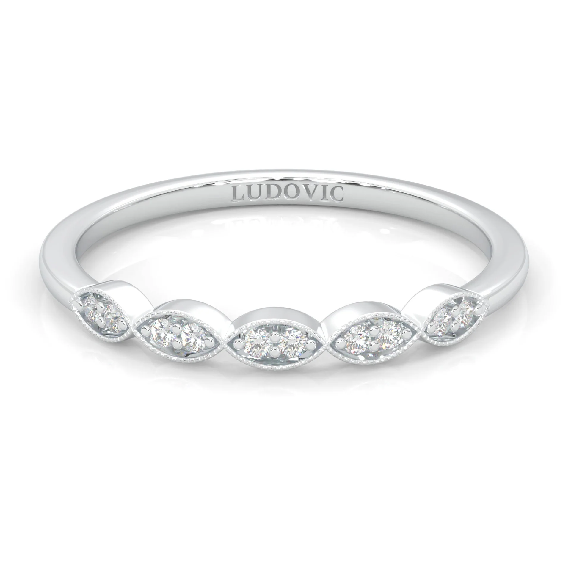 The Antique Halo Moissanite Wedding Band