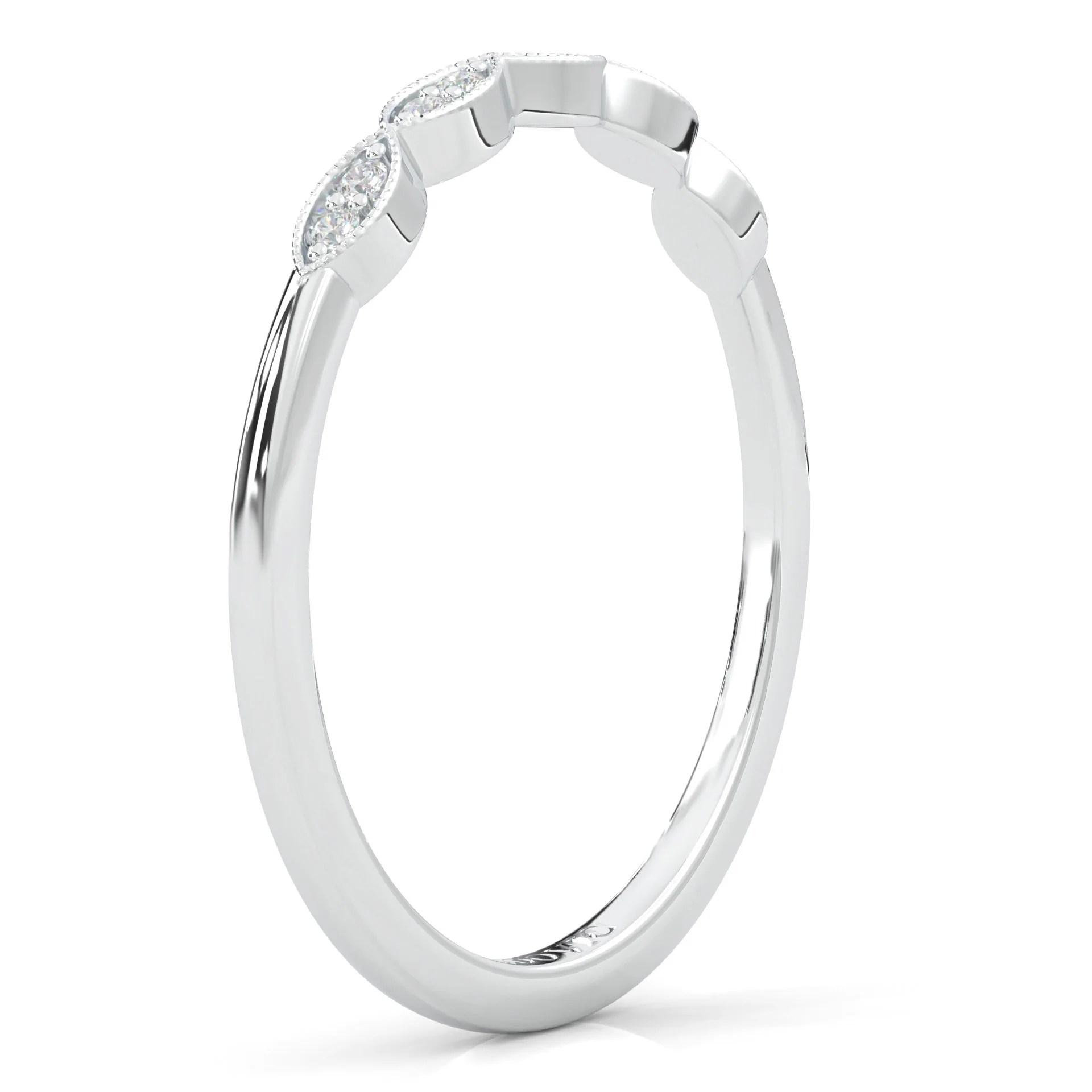 The Antique Halo Moissanite Wedding Band - Image 5