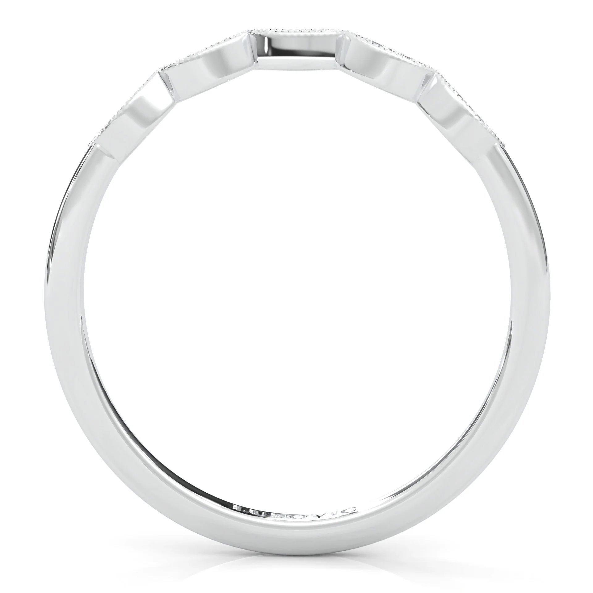 The Antique Halo Moissanite Wedding Band - Image 6