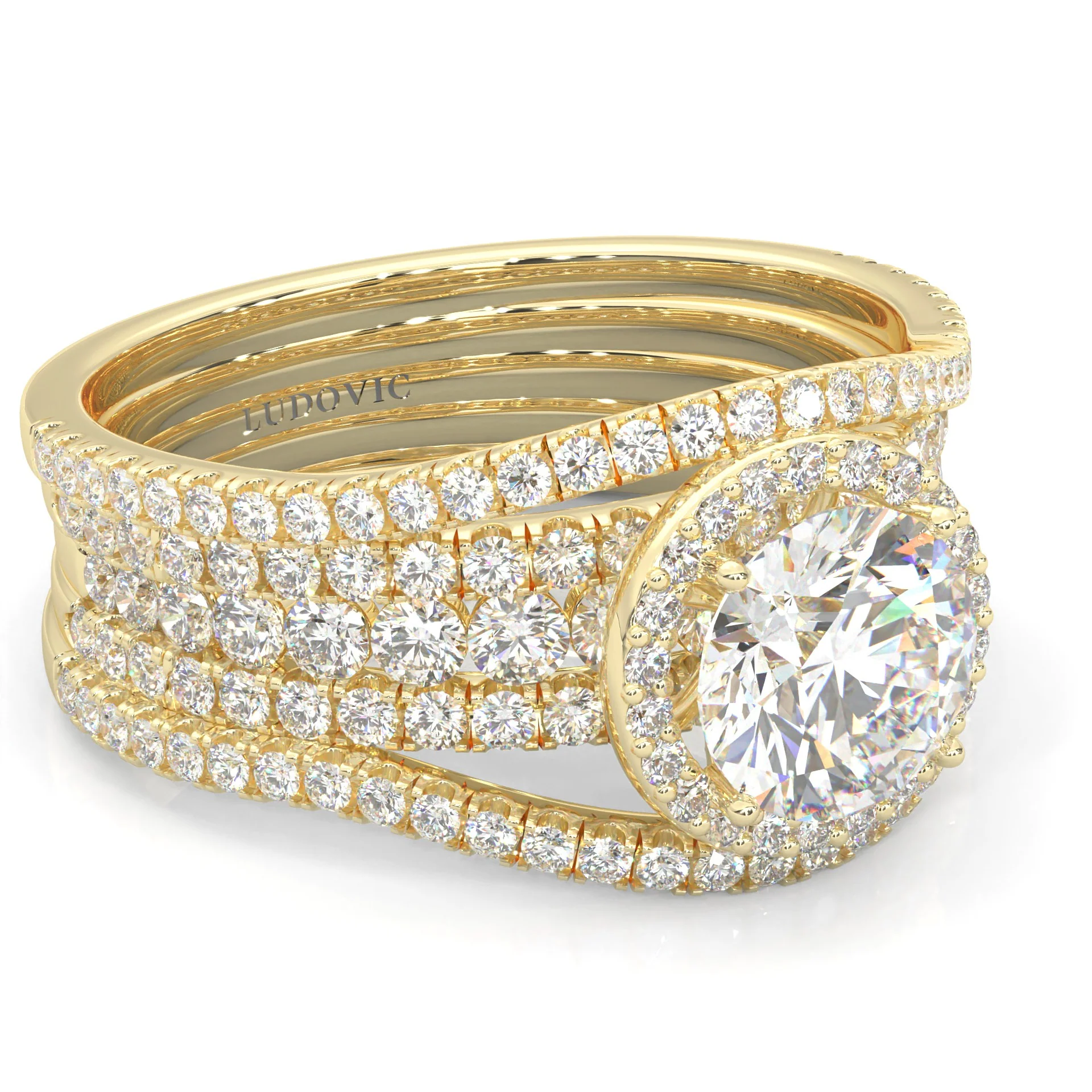 The Astral Luminance Moissanite Cocktail Ring ( Yellow Gold 14k ) - Image 2