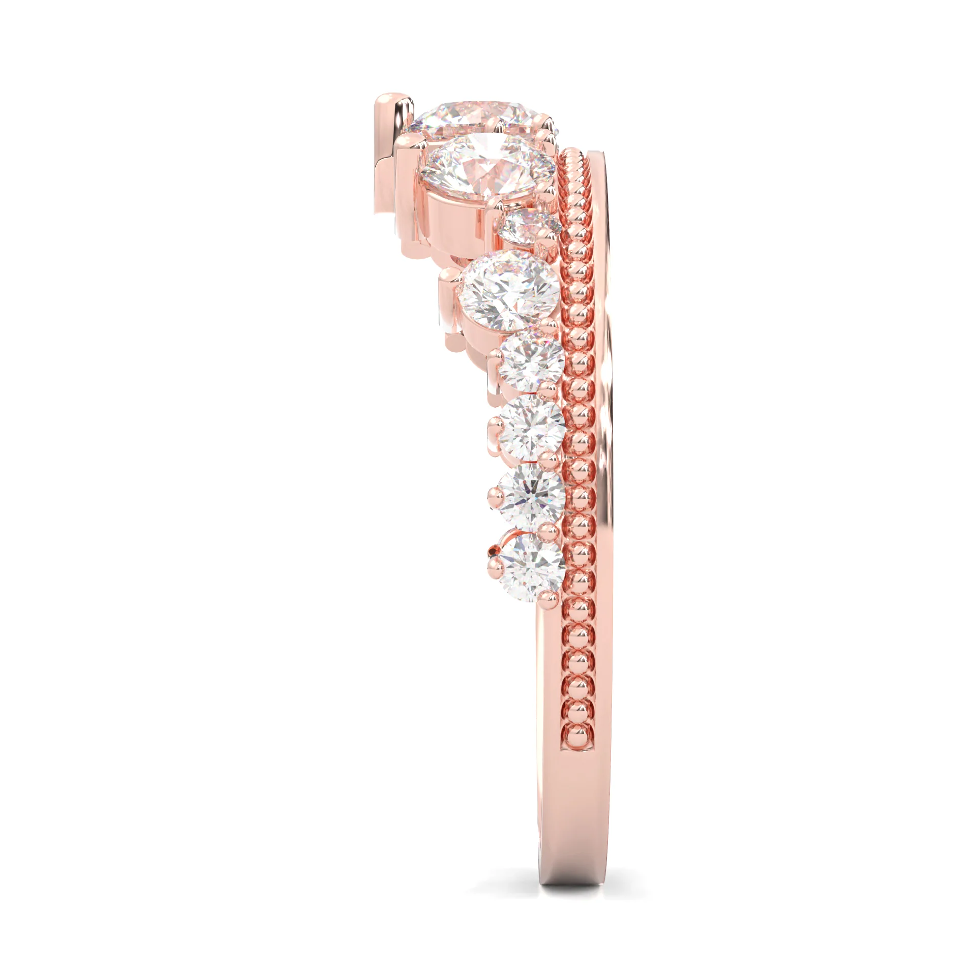 The Austere Spirit Moissanite Wedding Band ( Rose Gold ) - Image 4