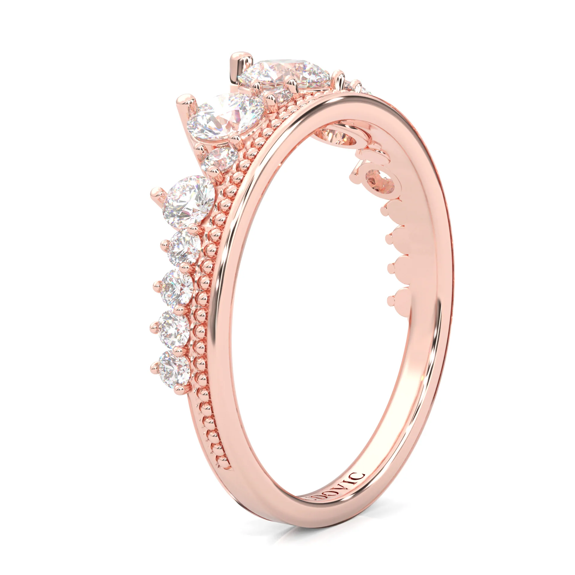 The Austere Spirit Moissanite Wedding Band ( Rose Gold ) - Image 5