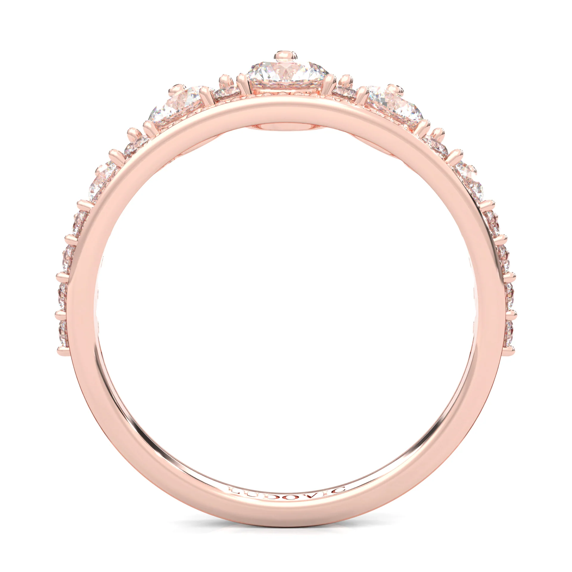 The Austere Spirit Moissanite Wedding Band ( Rose Gold ) - Image 6