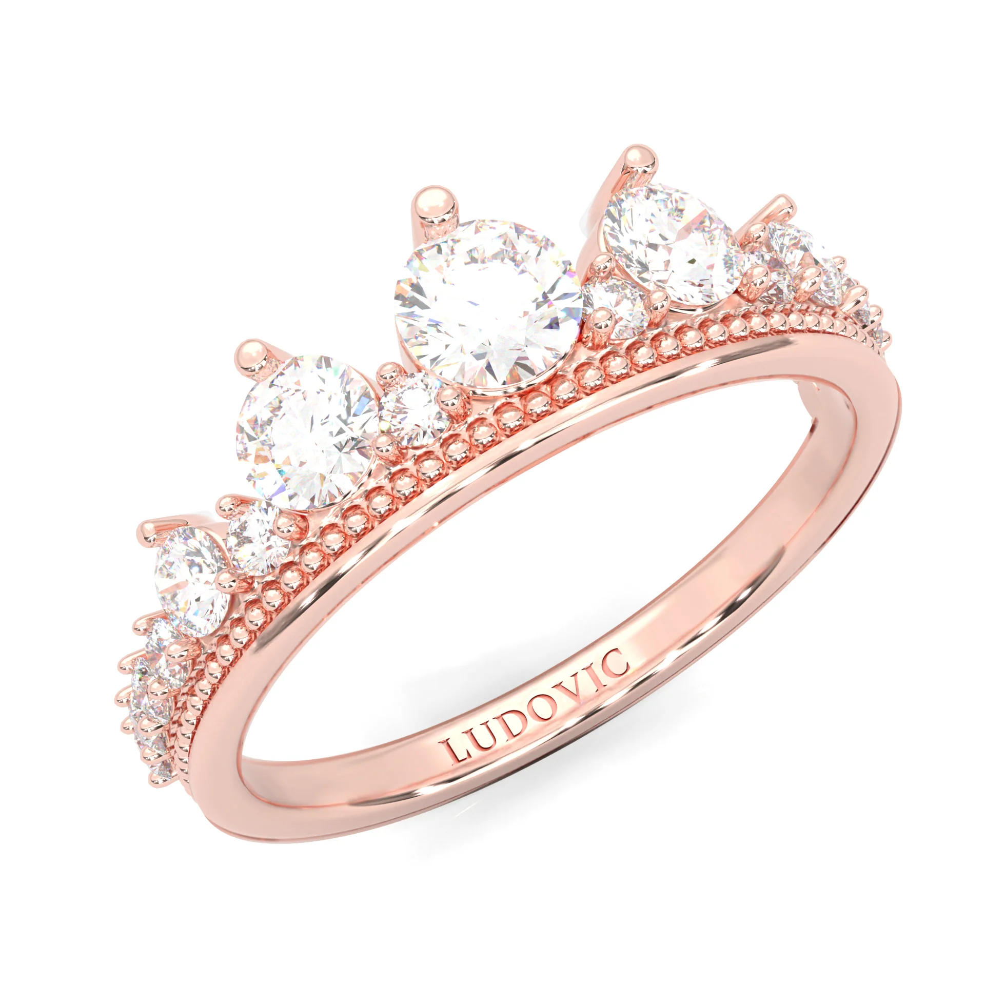 The Austere Spirit Moissanite Wedding Band ( Rose Gold ) - Image 7
