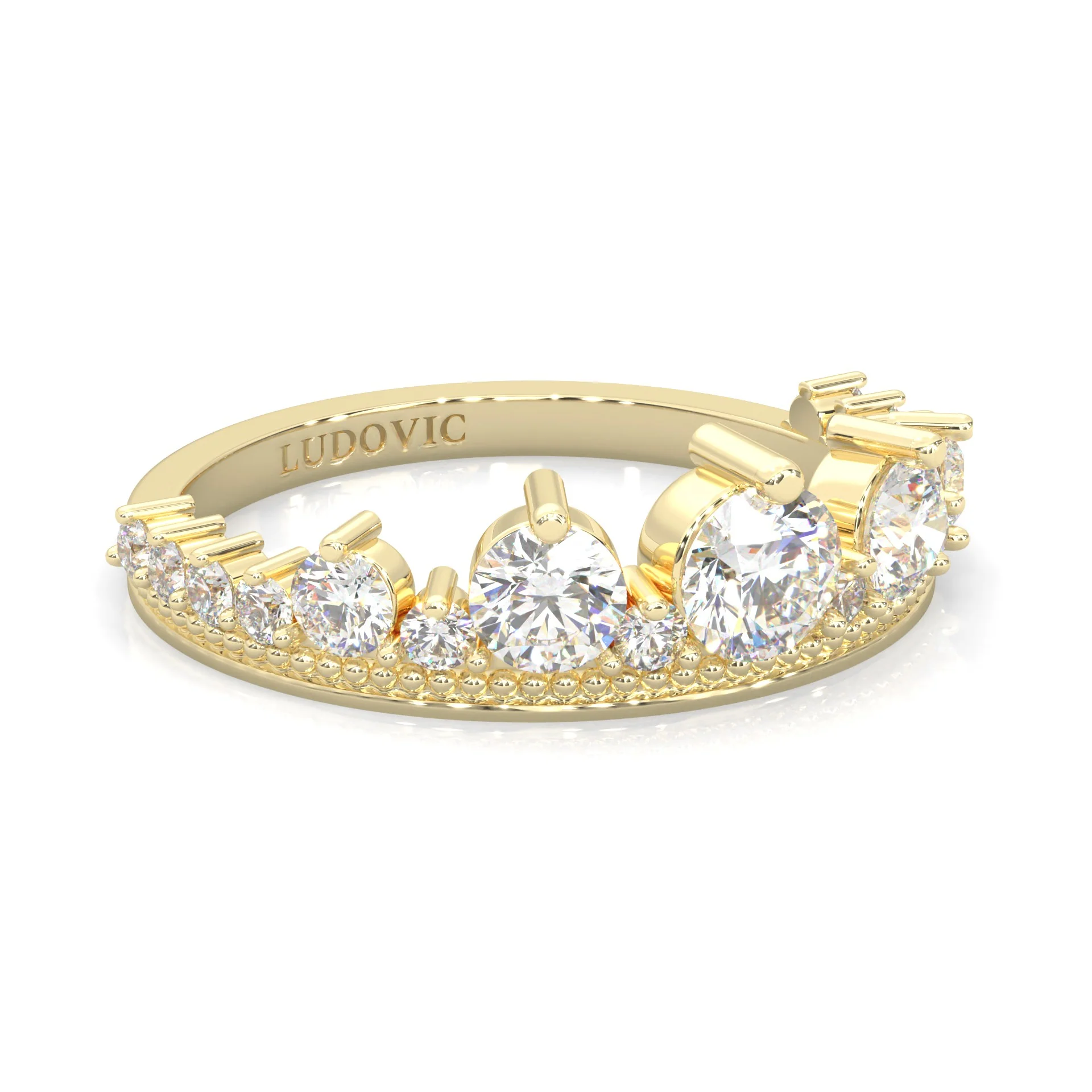 The Austere Spirit Moissanite Wedding Band ( Yellow Gold ) - Image 2
