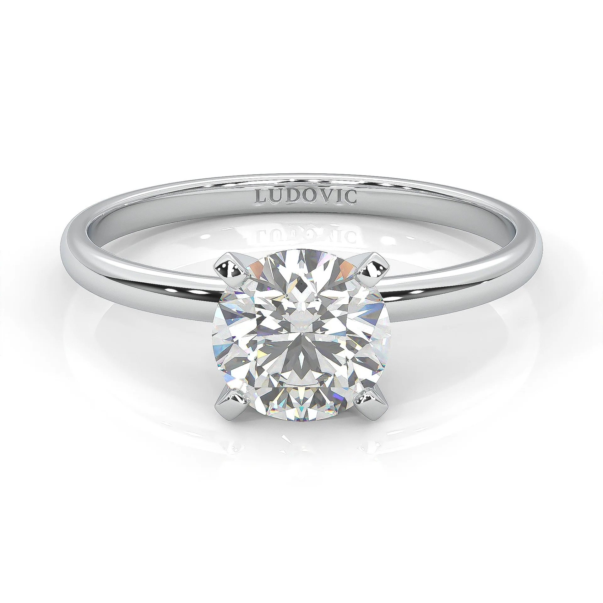 The Classic Moissanite Engagement Ring (14k Solid Gold)