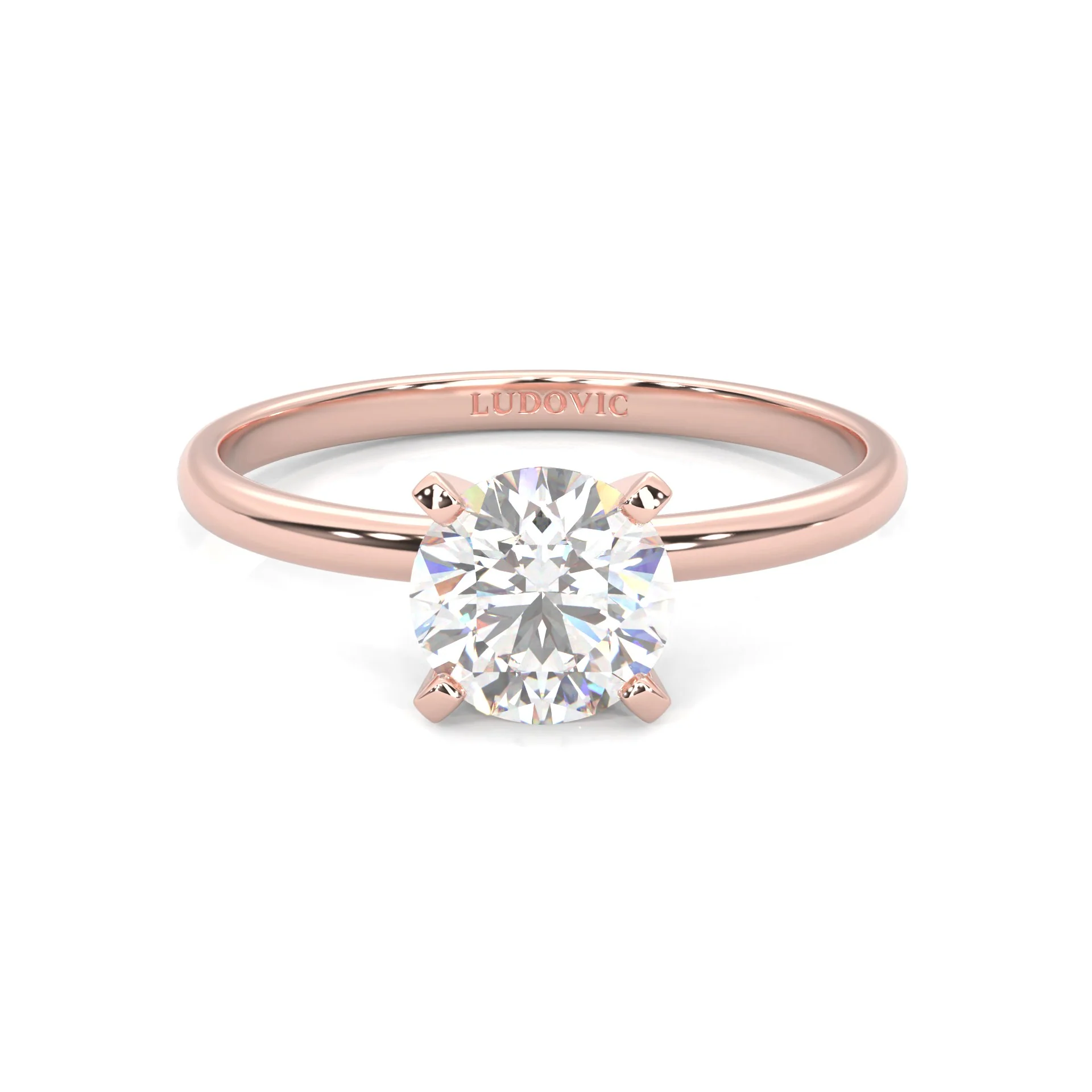 The Classic Moissanite Engagement Ring ( Rose Gold 14K )