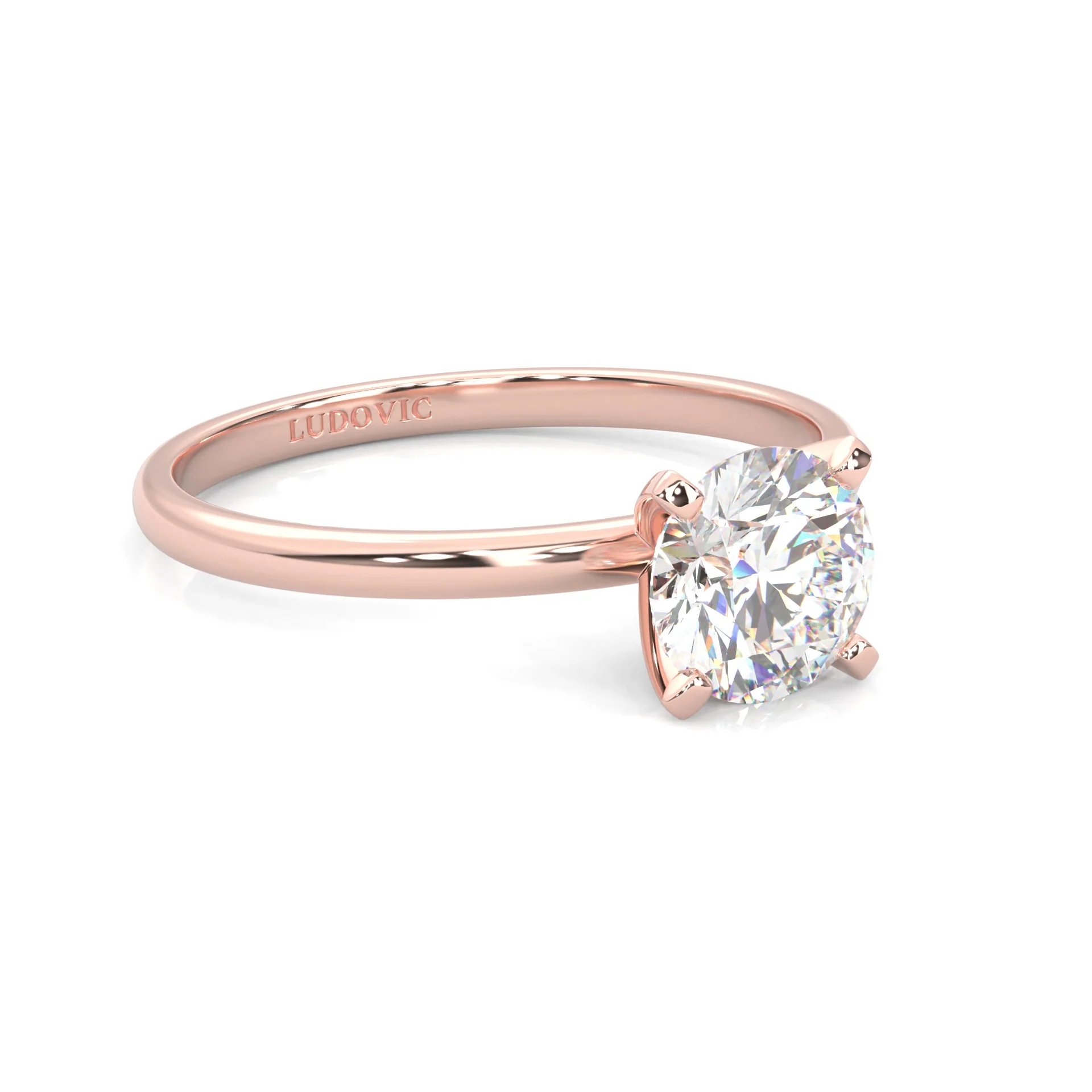 The Classic Moissanite Engagement Ring ( Rose Gold 14K ) - Image 3
