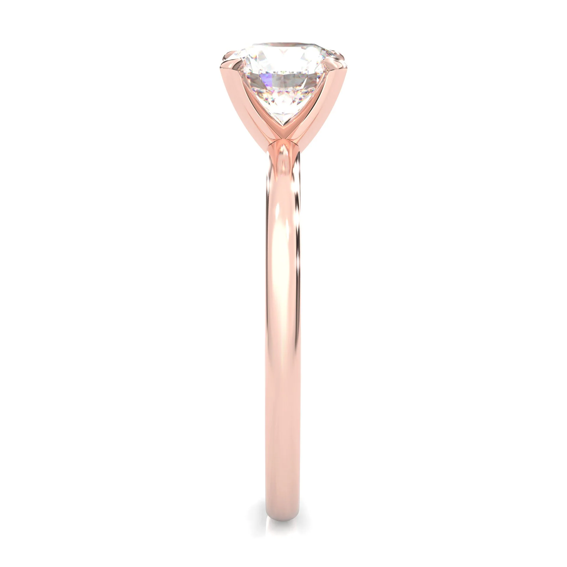 The Classic Moissanite Engagement Ring ( Rose Gold 14K ) - Image 4