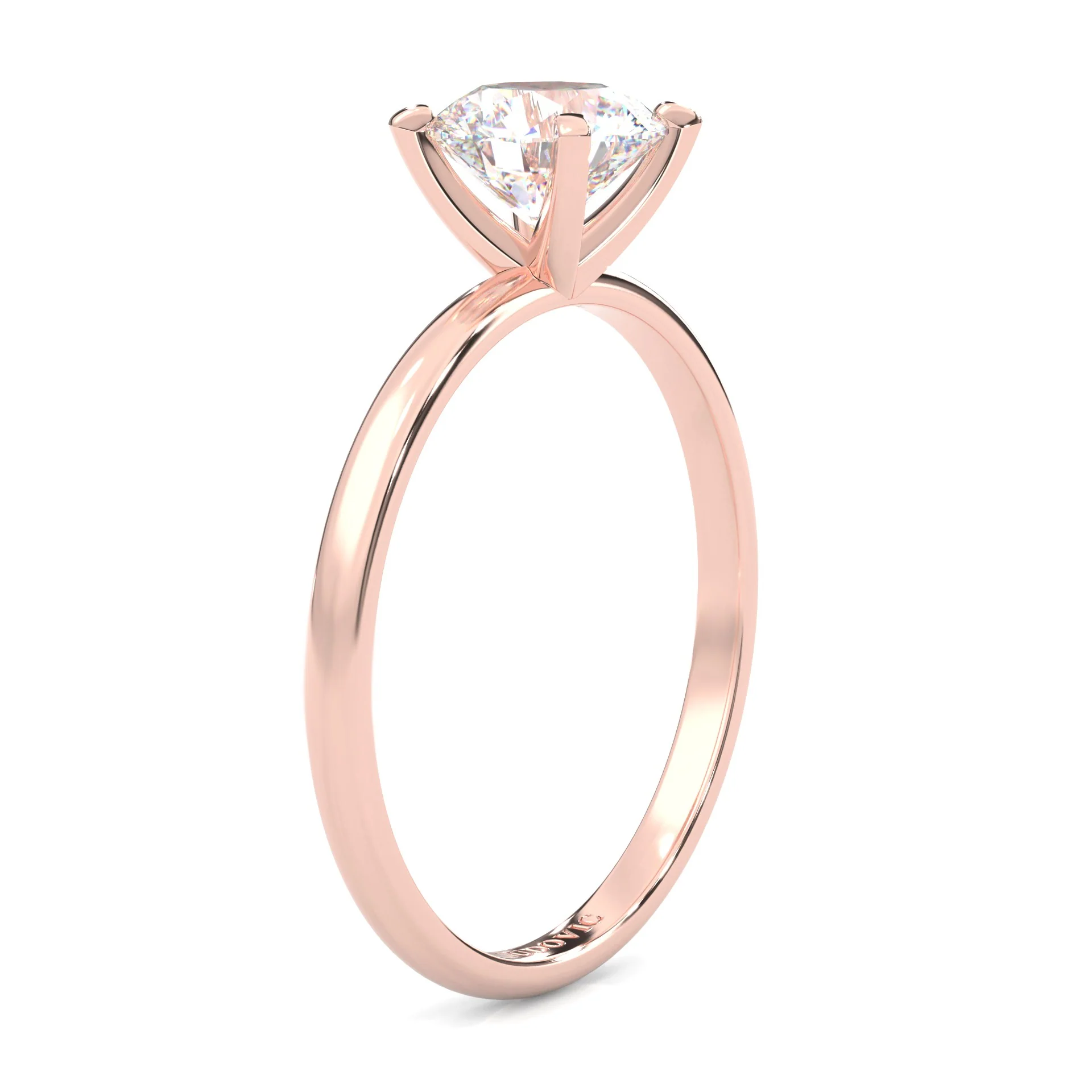 The Classic Moissanite Engagement Ring ( Rose Gold 14K ) - Image 5