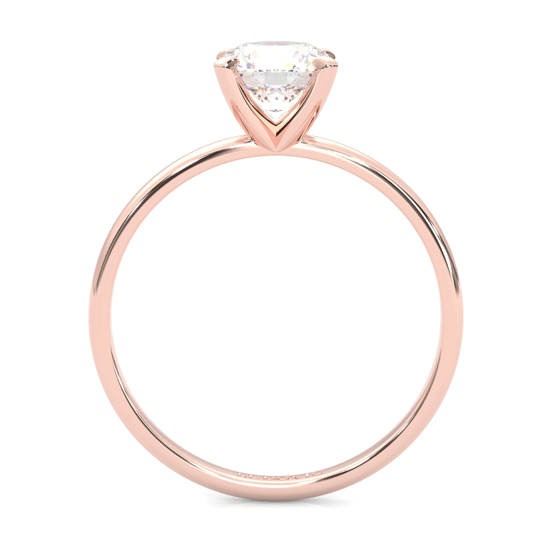 The Classic Moissanite Engagement Ring ( Rose Gold 14K ) - Image 6