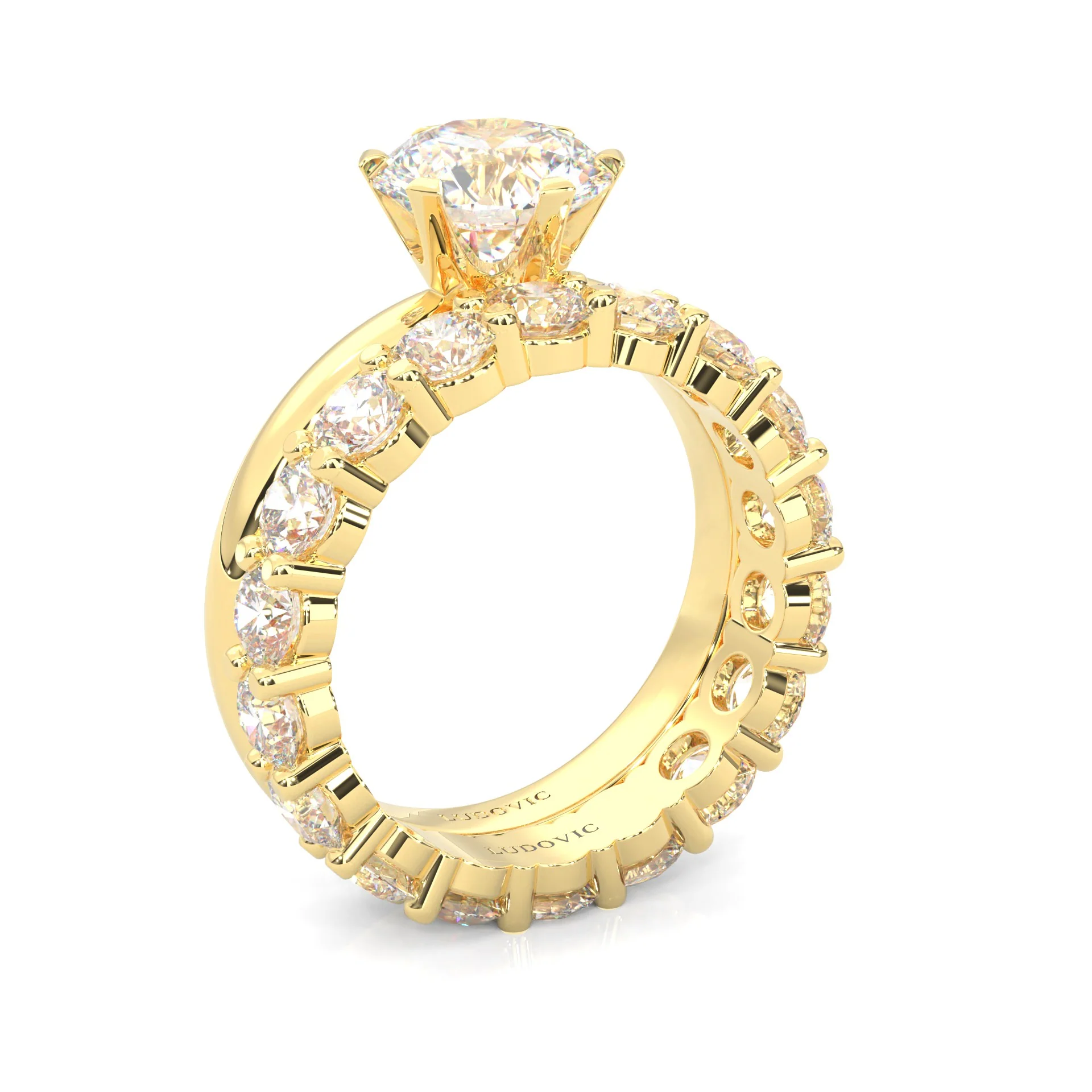 The Classic Moissanite Wedding Set II (14k Solid Yellow Gold) - Image 6