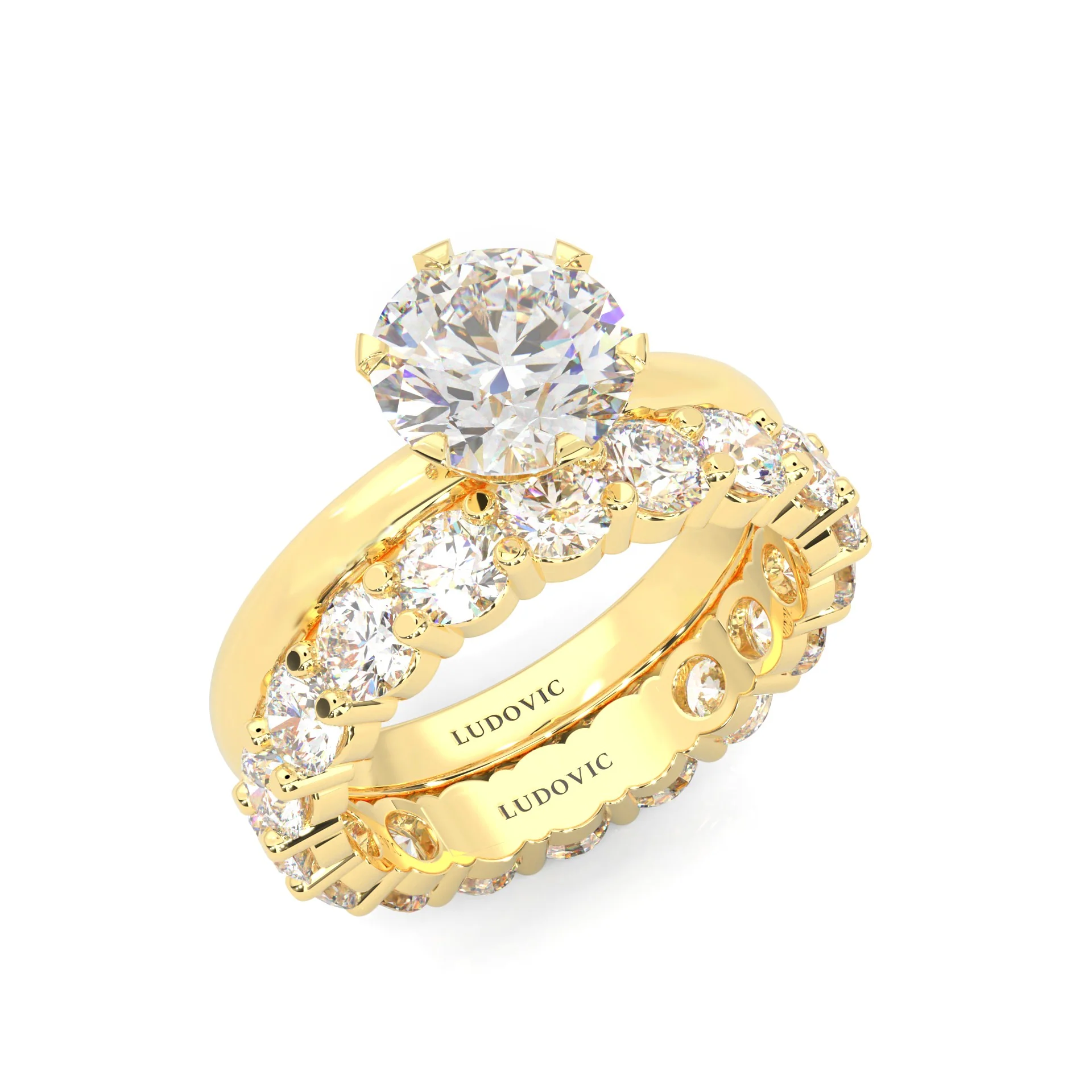 The Classic Moissanite Wedding Set II (14k Solid Yellow Gold) - Image 7